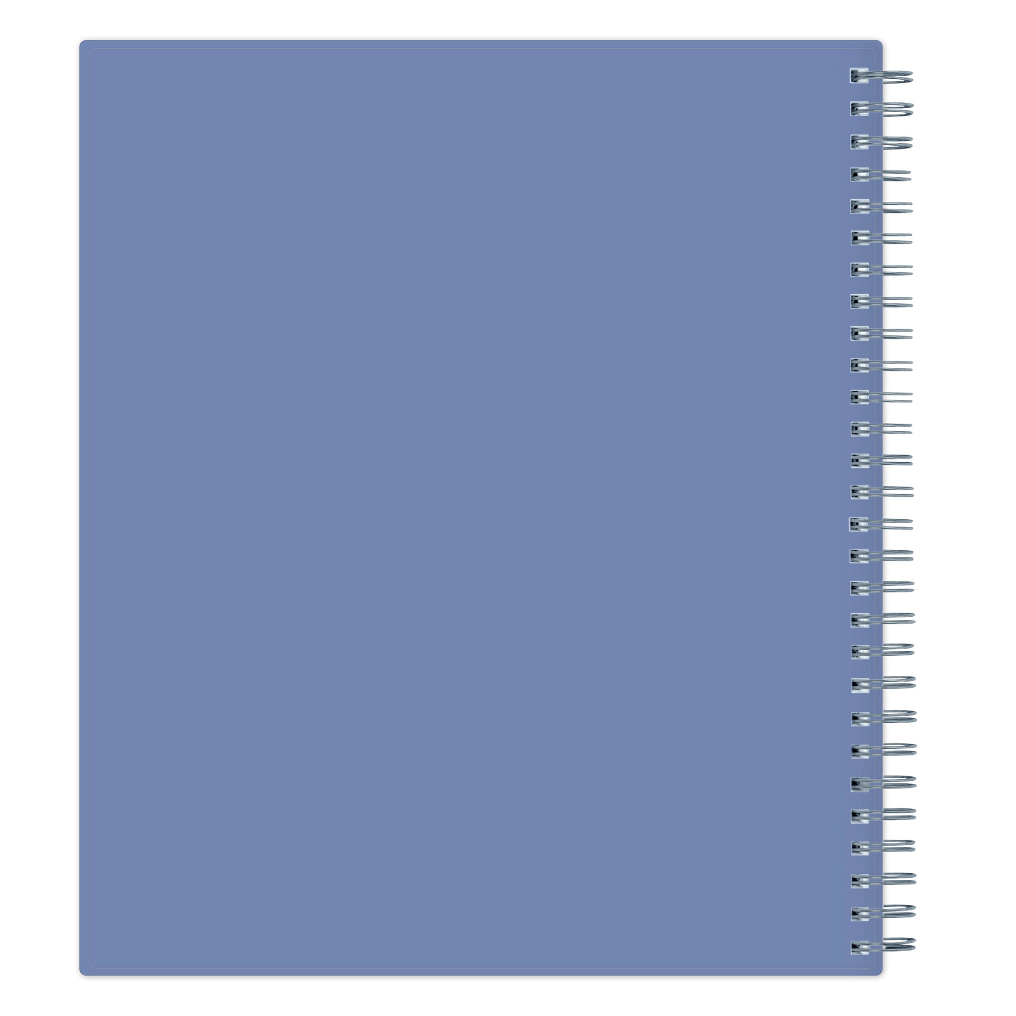 Plan way with this January 2026 - December 2026 monthly planner featuring a floral pattern front cover and twin silver wire-o binding blue back cover