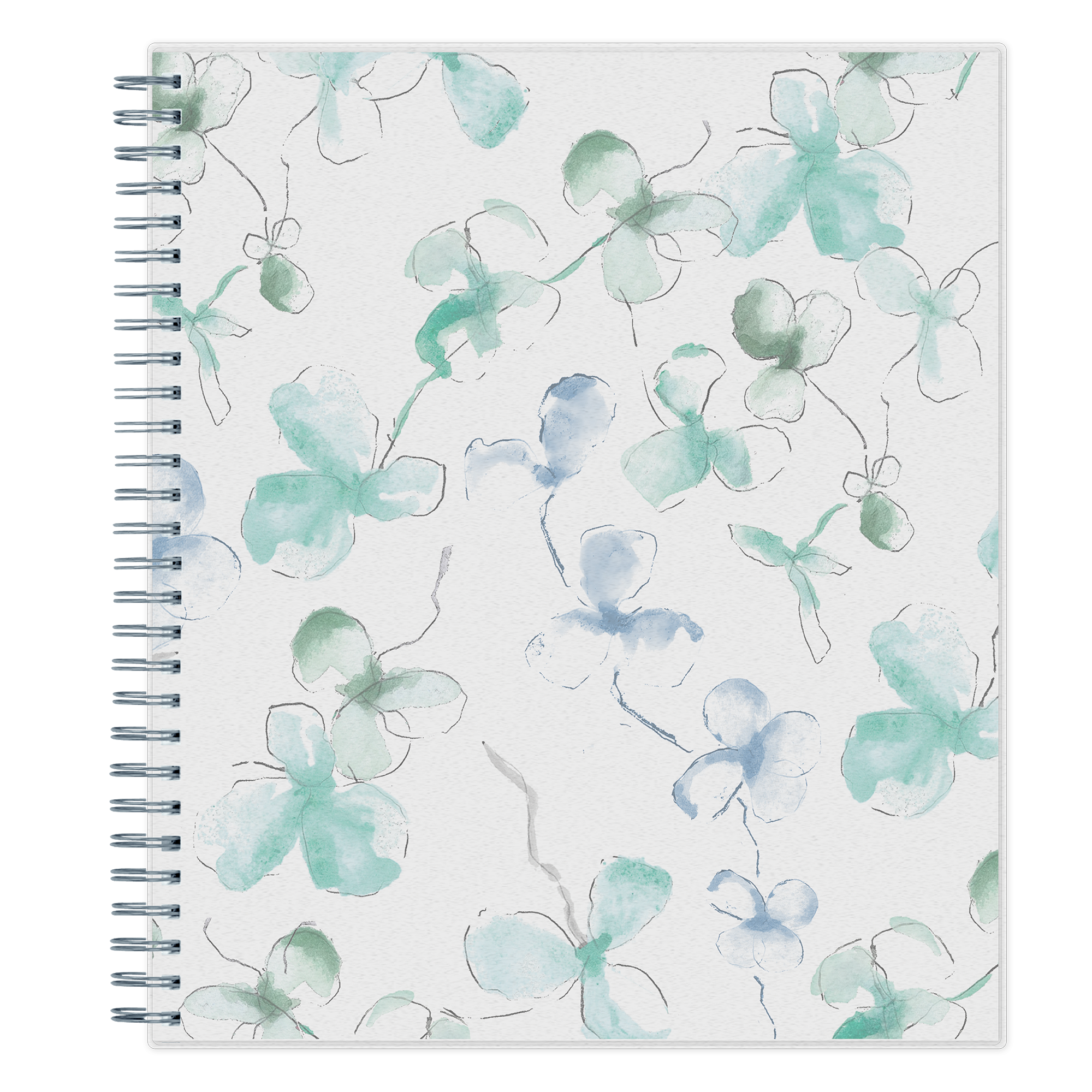 2027 blue sky planner floral front cover in 8x10 size with twin wire o binding