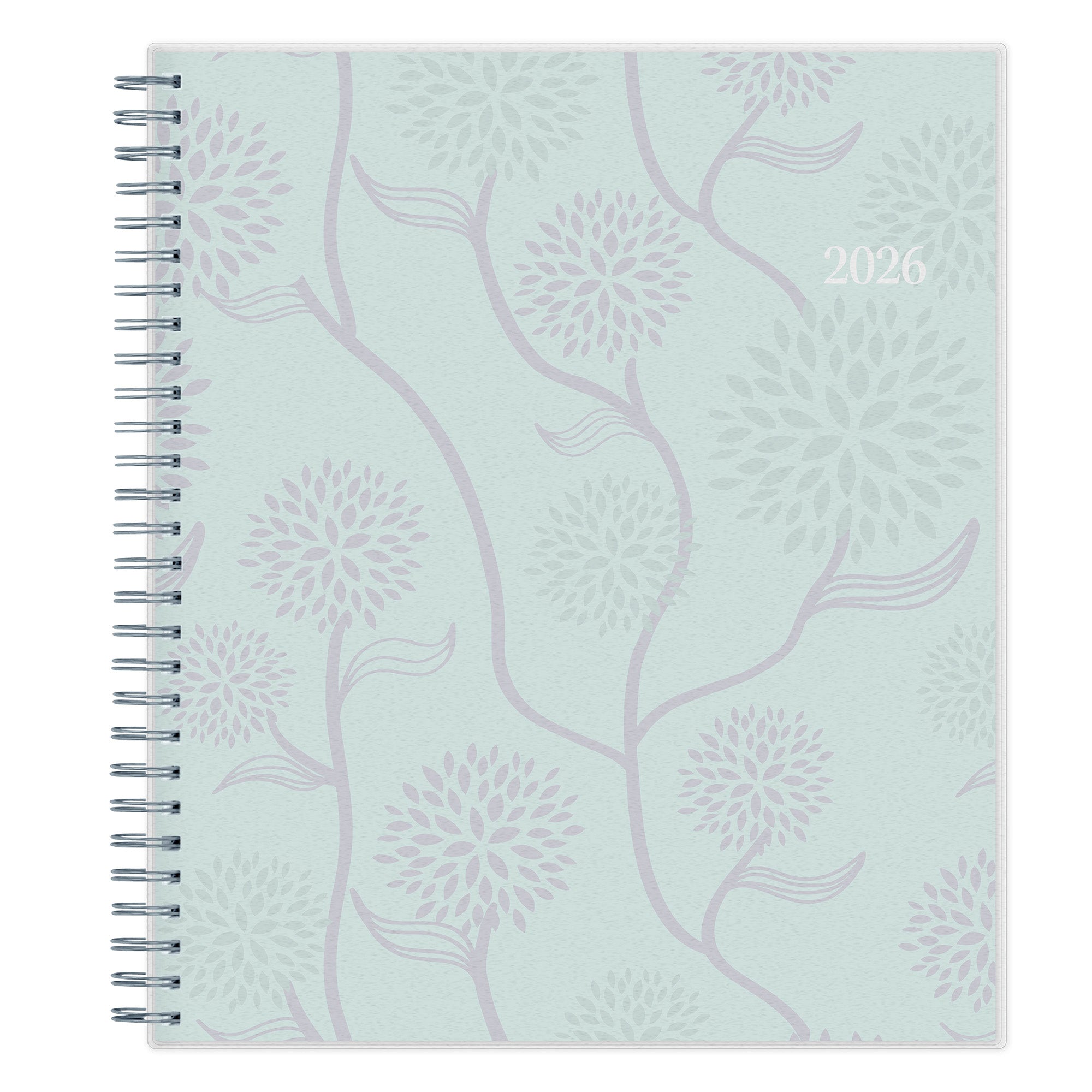 2026 planner with floral design on a light blue background
