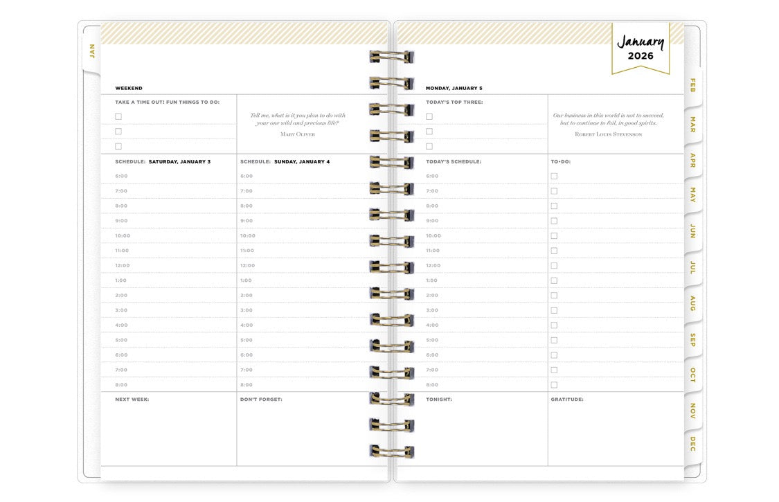 Open planner showing a monthly layout with dates and notes. weekly spread to to do&
