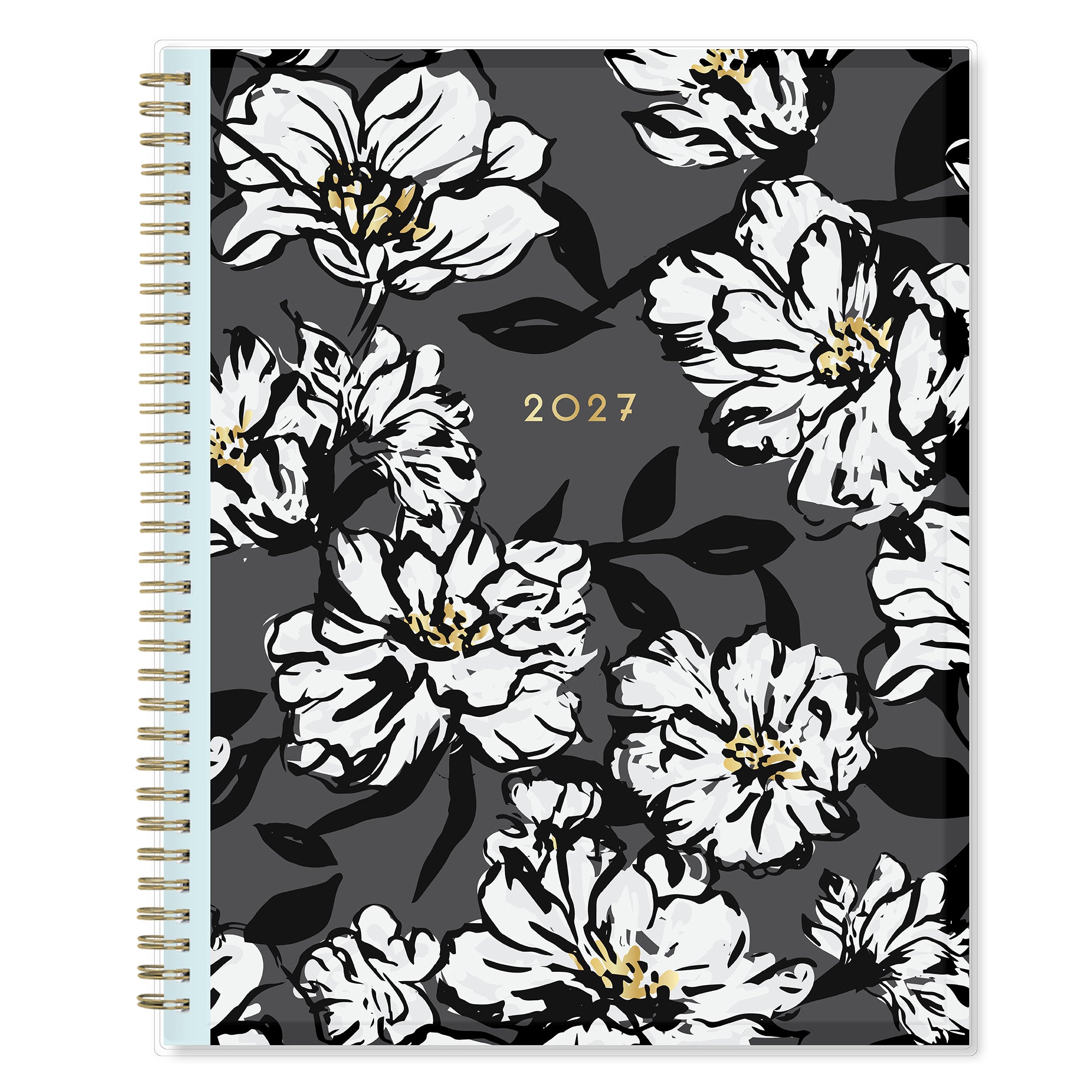 2027 blue sky planner featuring floral front cover in 8.5x11 size