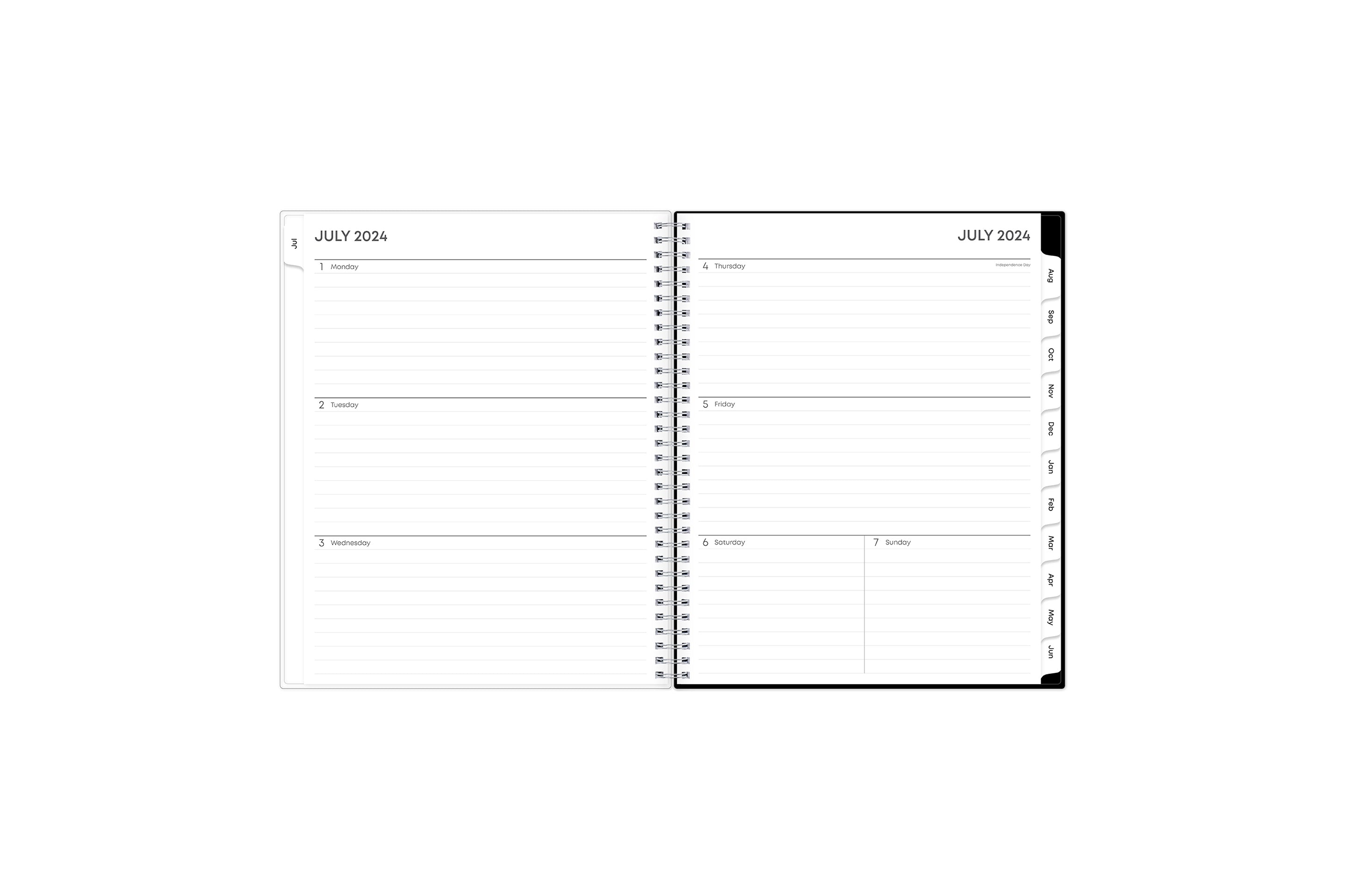 weekly and monthly academic planner featuring a weekly spread with ample lined writing space for notes, to-do list, weekly goals in a 8.5x11 planner