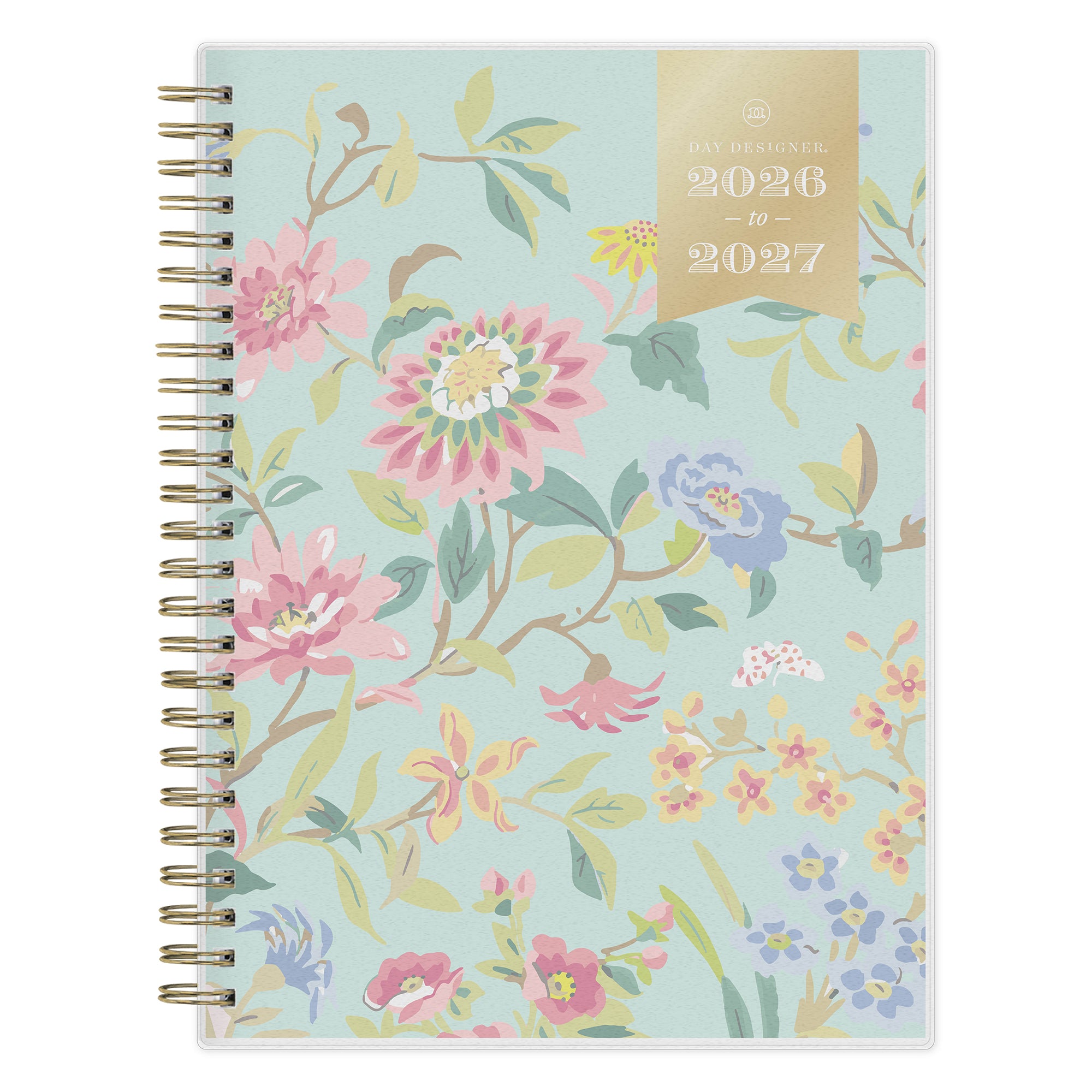 2026-2027 Climbing Floral Mint Weekly Planning Calendar 5.875x8