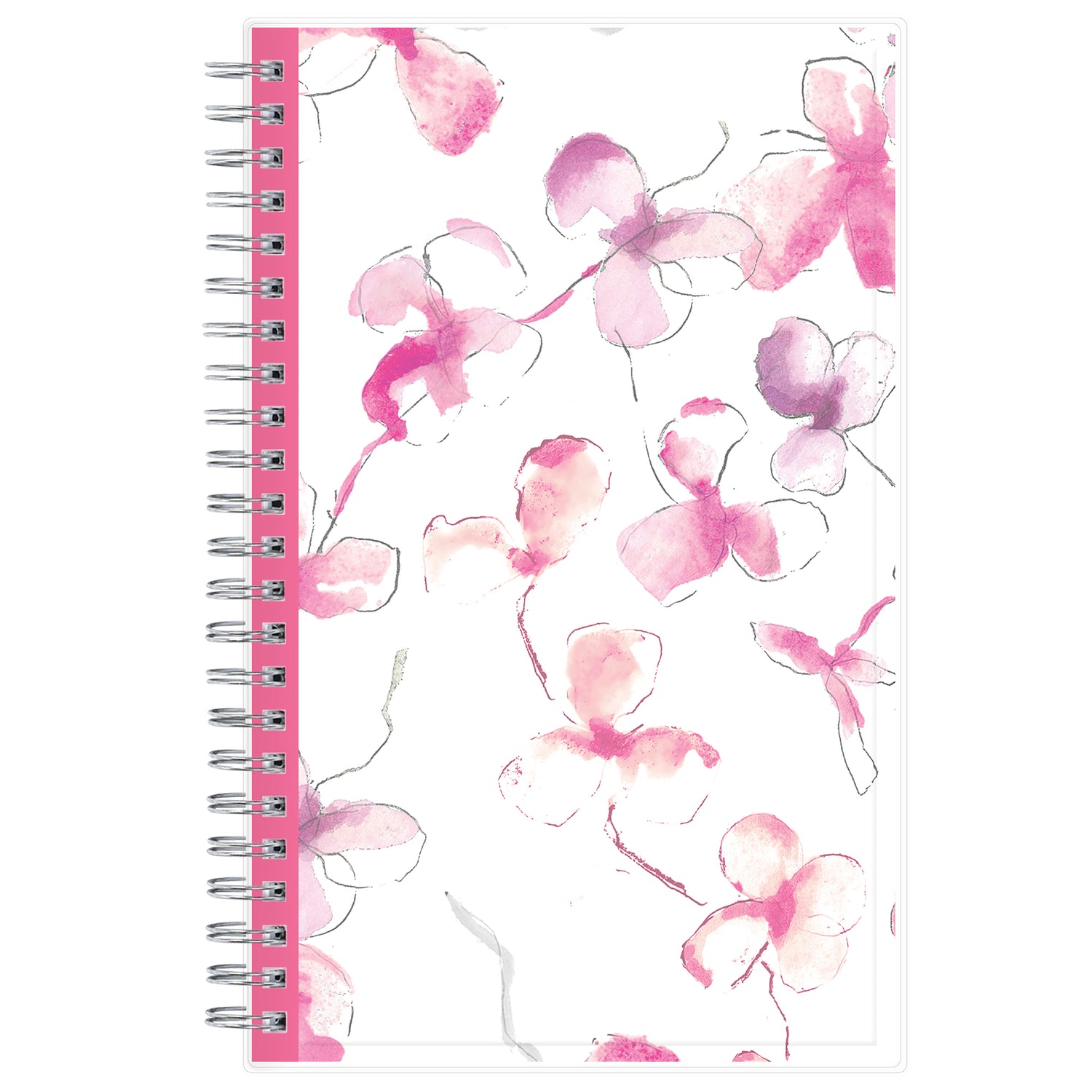 breast cancer awareness 2026 planner by blue sky featuring beautiful pink orchids and white background on the front cover in a 5x8 size