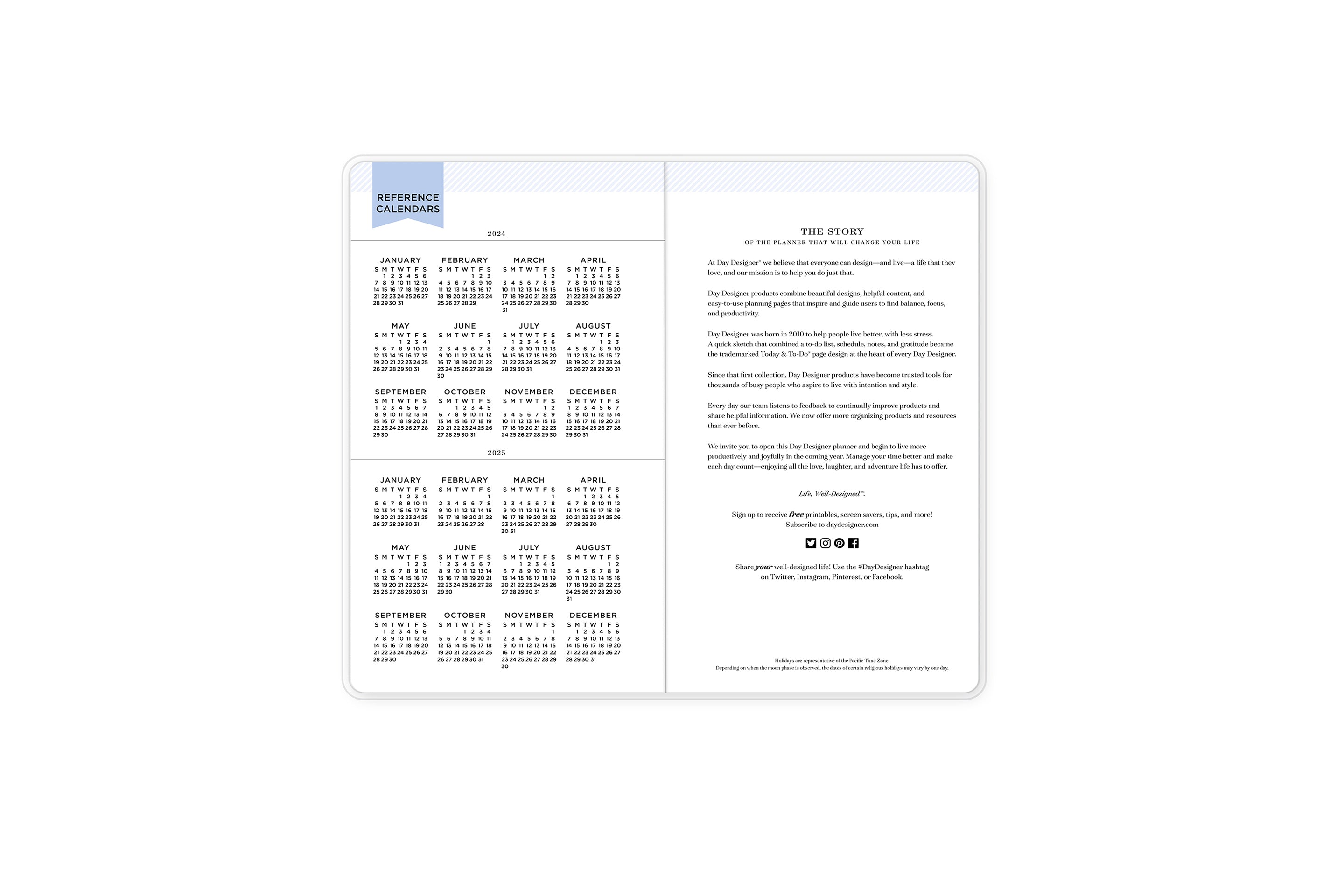 2024 monthly pocket planner with reference calendar for 2024 and 2025