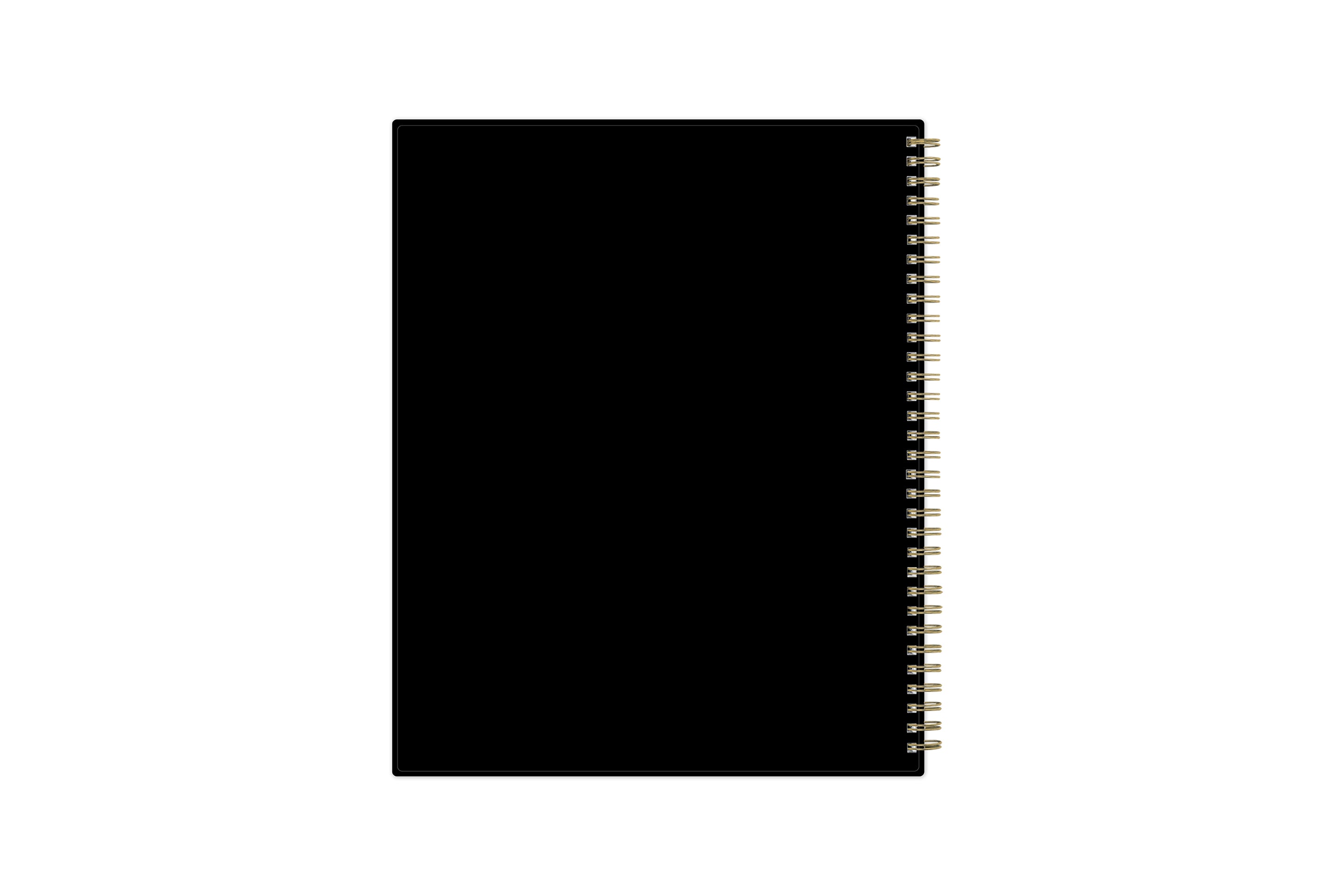 8.5x11 black back cover gold twin wire-o binding