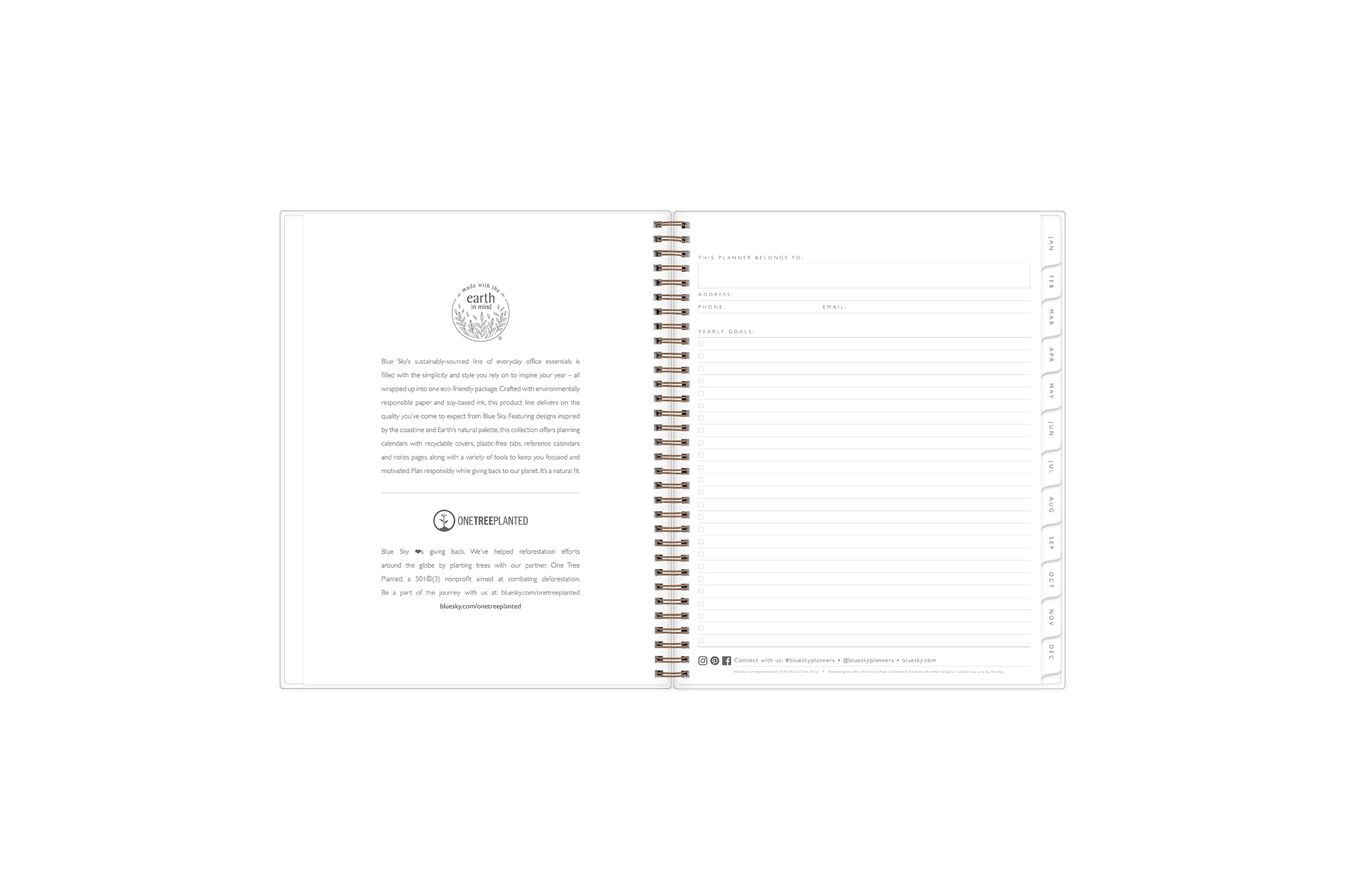 Maeve Blue 2024 Weekly Planning Calendar 8.5x11 - Blue Sky Sustainability