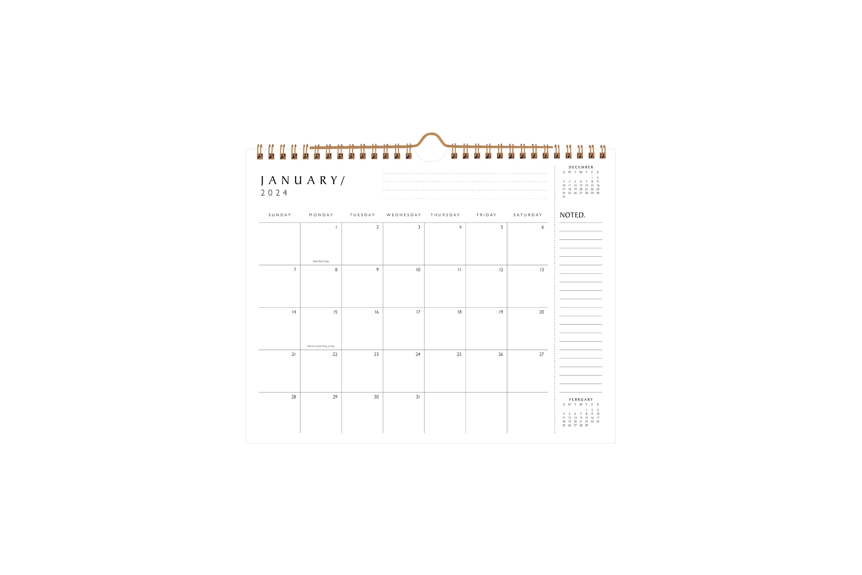 2024 wall calendarsustainable stone
