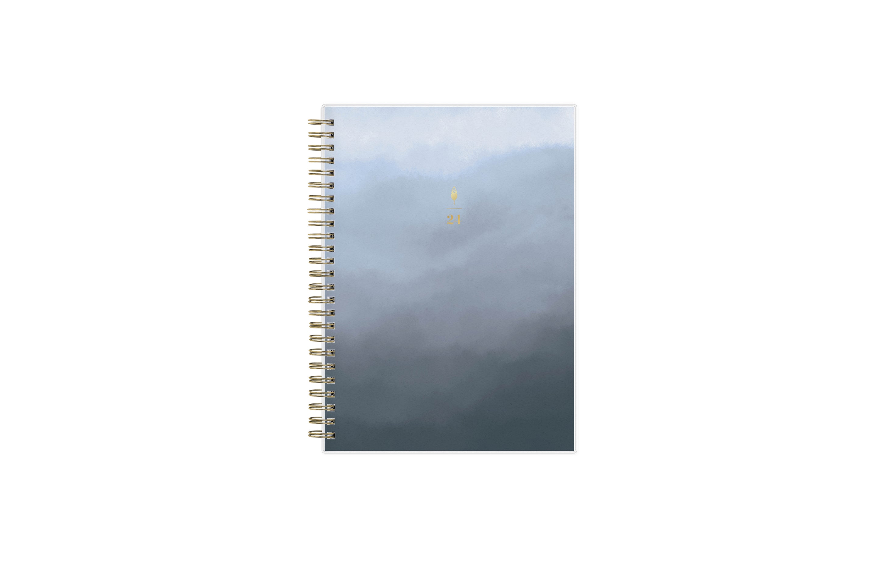 2024 ombre gray front cover weekly monthly planner gold twin wire-o 5x8