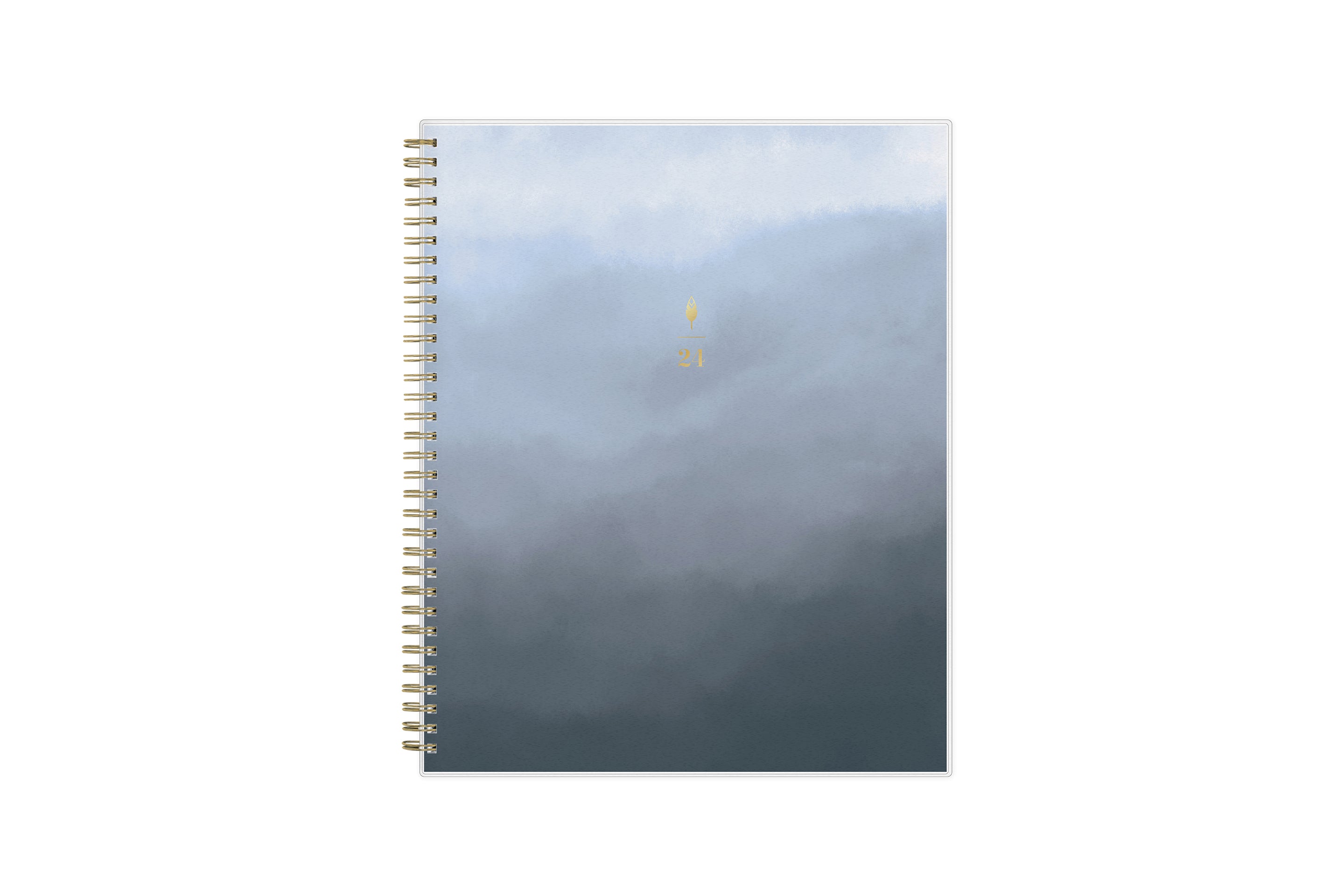 2024 ombre gray front cover weekly monthly planner gold twin wire-o 8.5x11