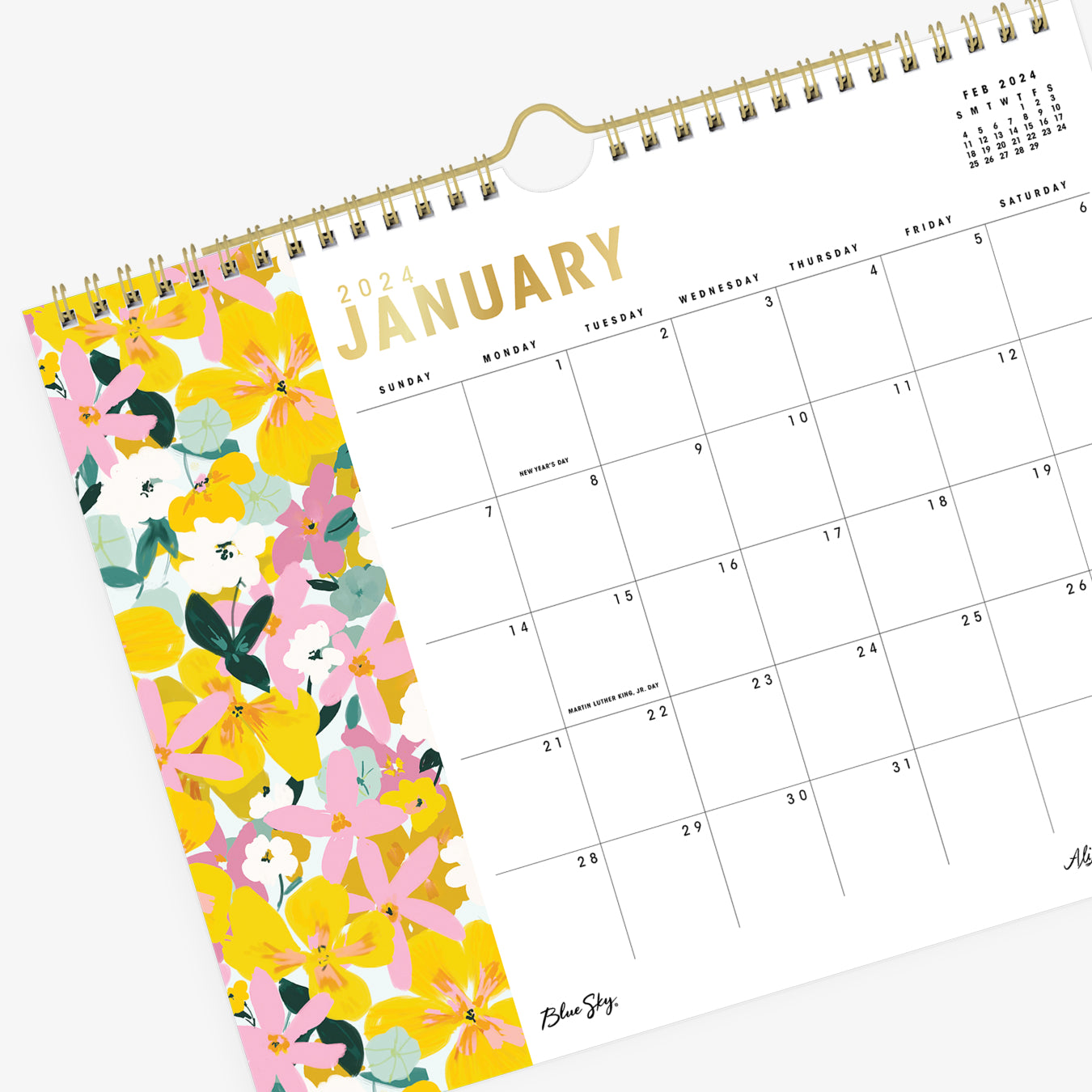 January 2024 to December 2024 monthly wall calendar 11x8.75