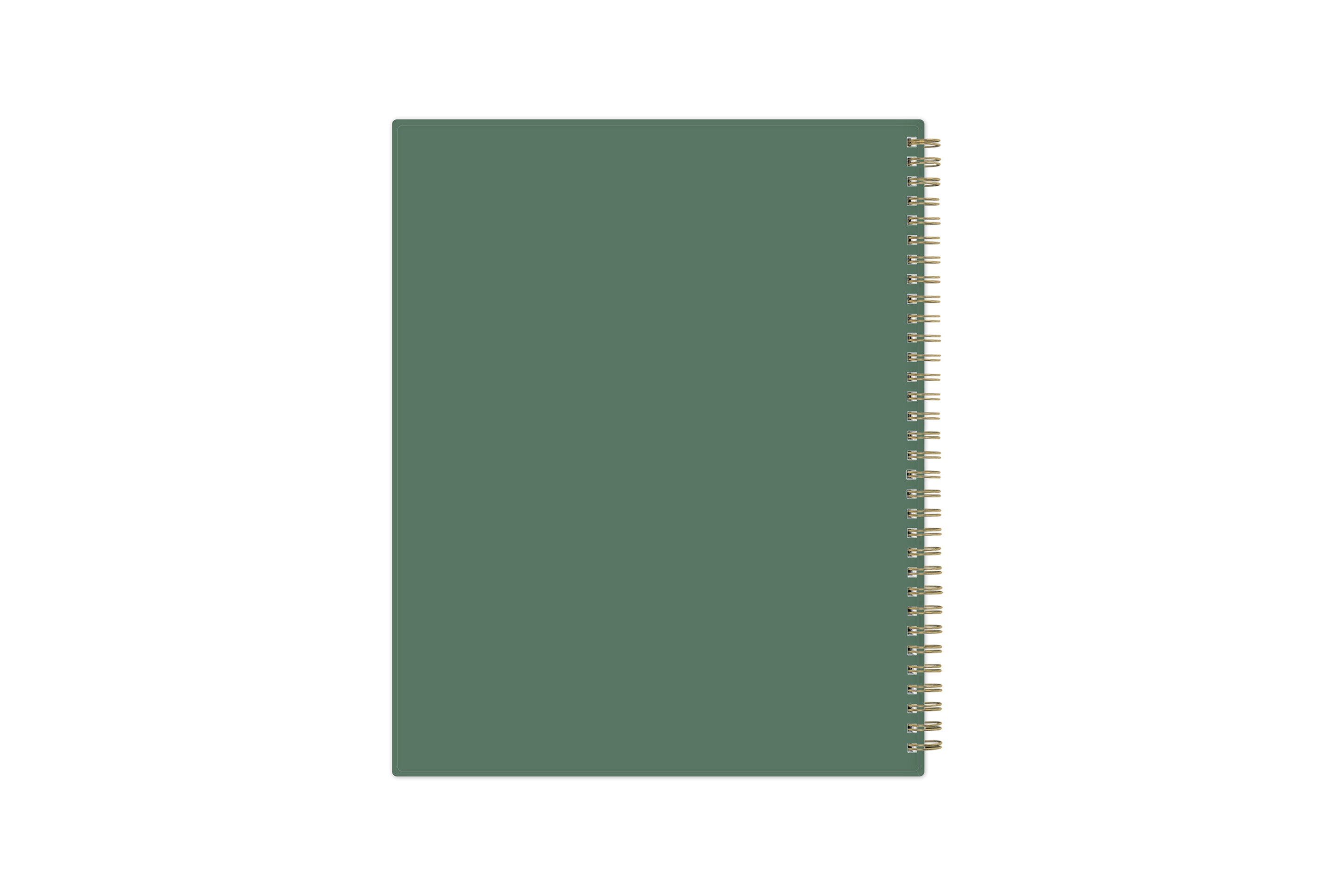 8.5x11 dark green back cover gold wire-o