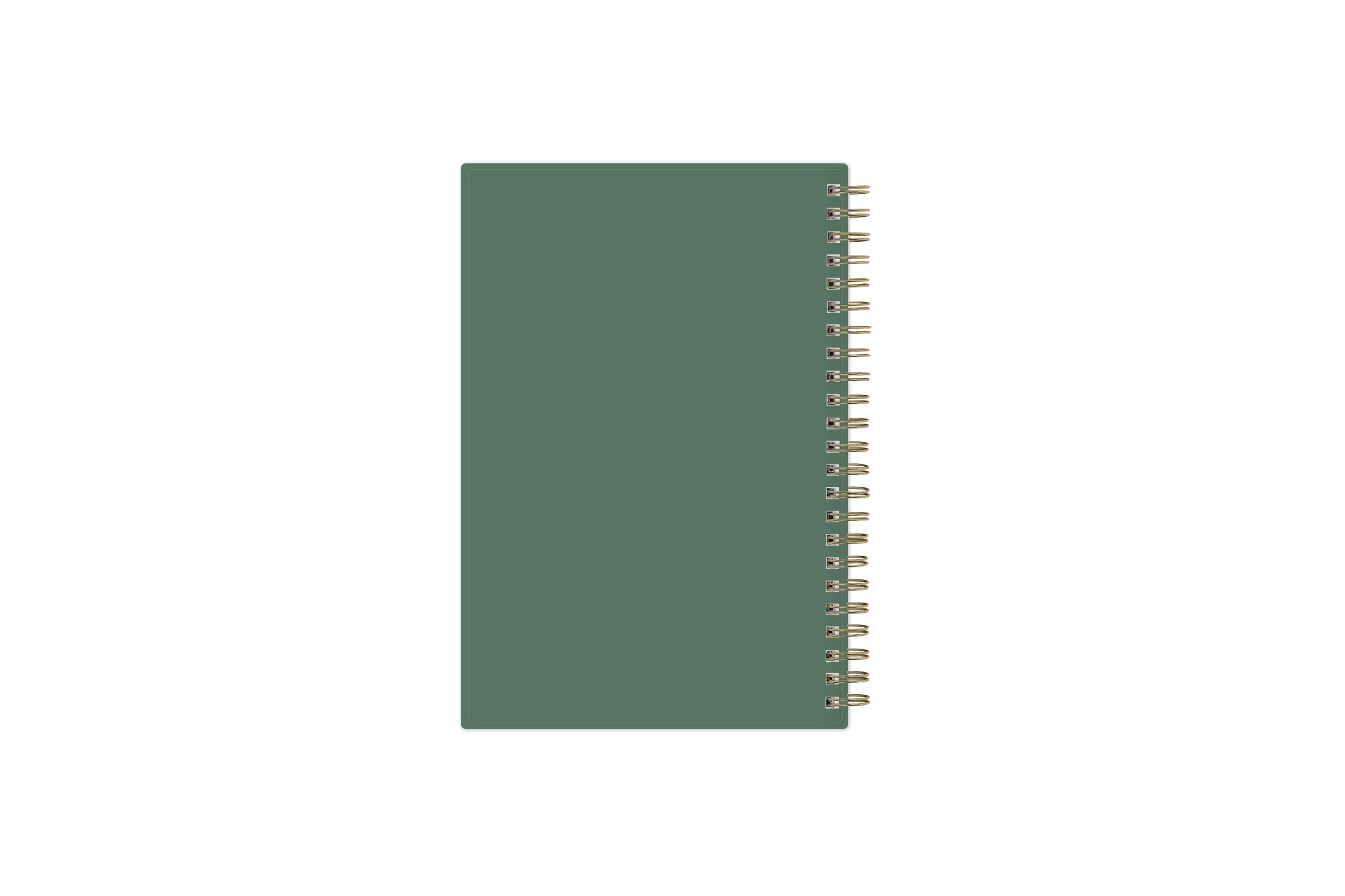 5x8 dark green back cover gold wire-o