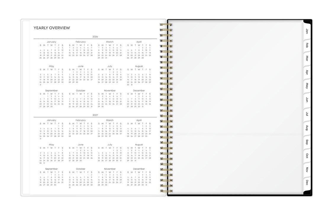 reference calendar storage pocket yearly overview 2026 and 2027