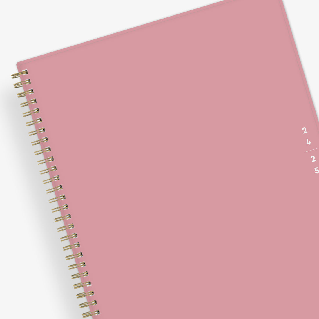 solid matte pink front cover on this teacher lesson planner in 8.5x11 planner size July 2024 - June 2025