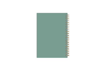 day designer sage green backcover 5x8 size and gold twin wire o
