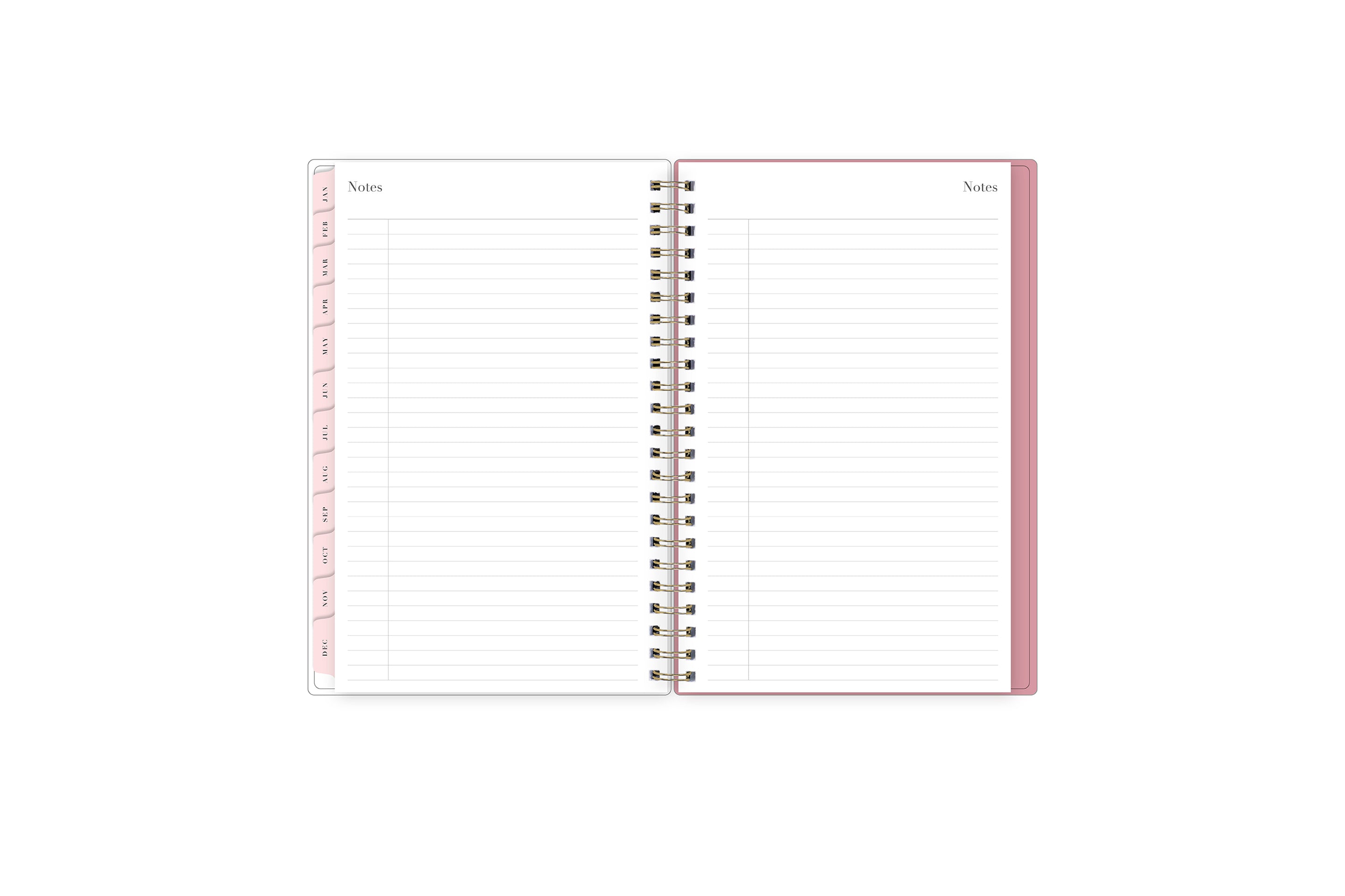 2024 weekly monthly planner featuring ample lined writing space perfect for jotting down notes, to do lists, free-writing, and plans for the weekend!