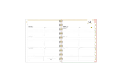  academic weekly monthly planner featuring a weekly spread grid lined notes, to-do list, goals, white tabs, and reference calendars in 8.5x11 planner size