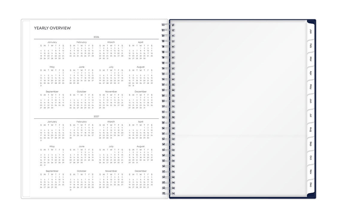 2026 and 2027 reference calendars storage pocket