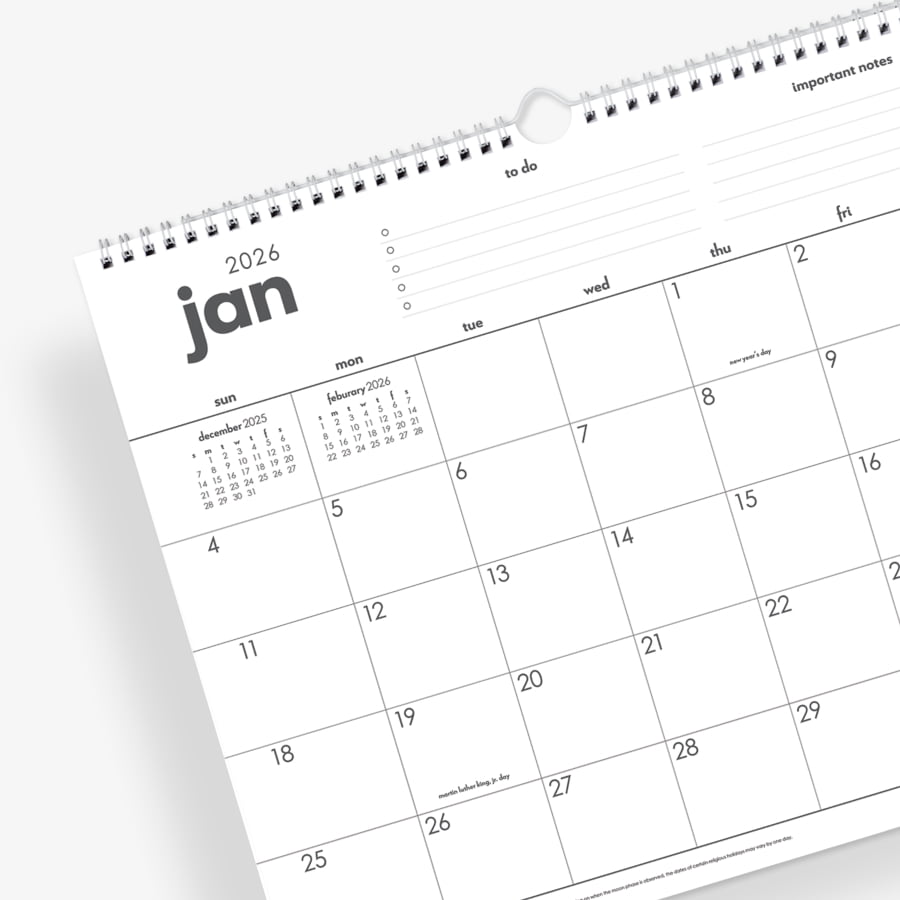 january 2026 to december 2026 monthly wall calendar