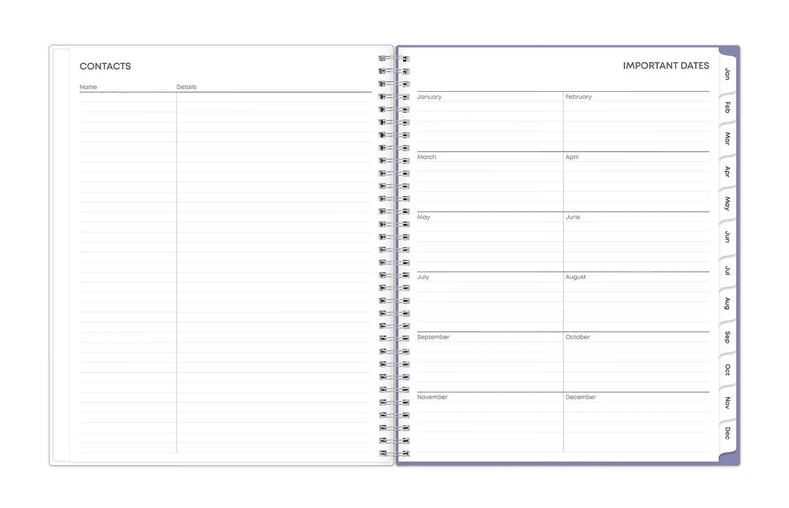 Lucidity Purple 2026 Weekly Monthly 8.5x11 Planning Calendar