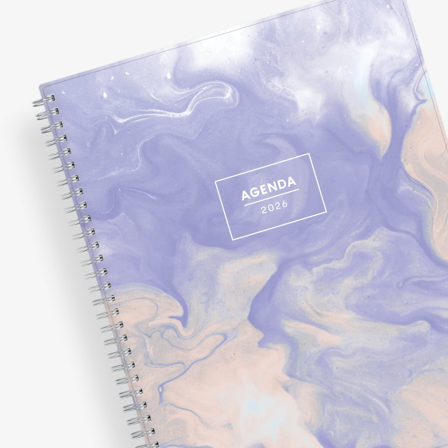 purple wavy ombre planner with &