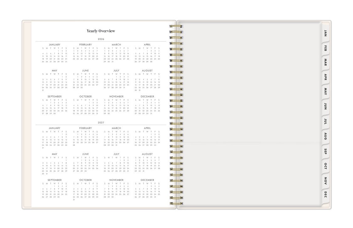 yearly overview for 2026 and 2027 with storage pocket