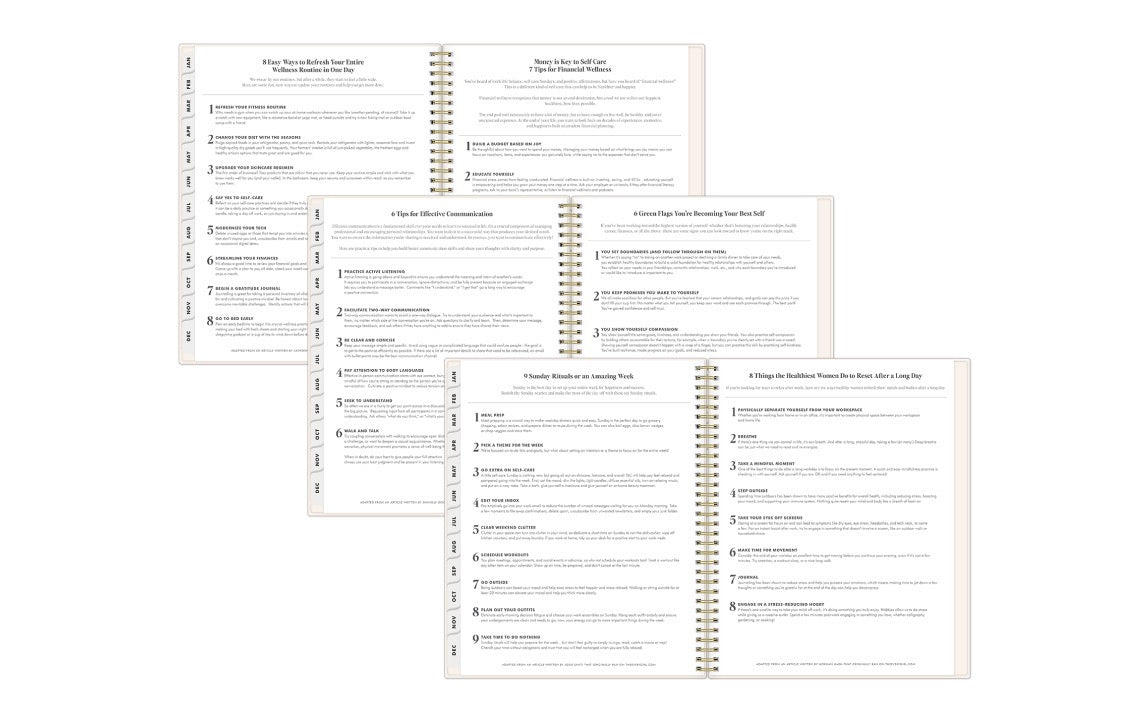 multiple pages for tips on planning