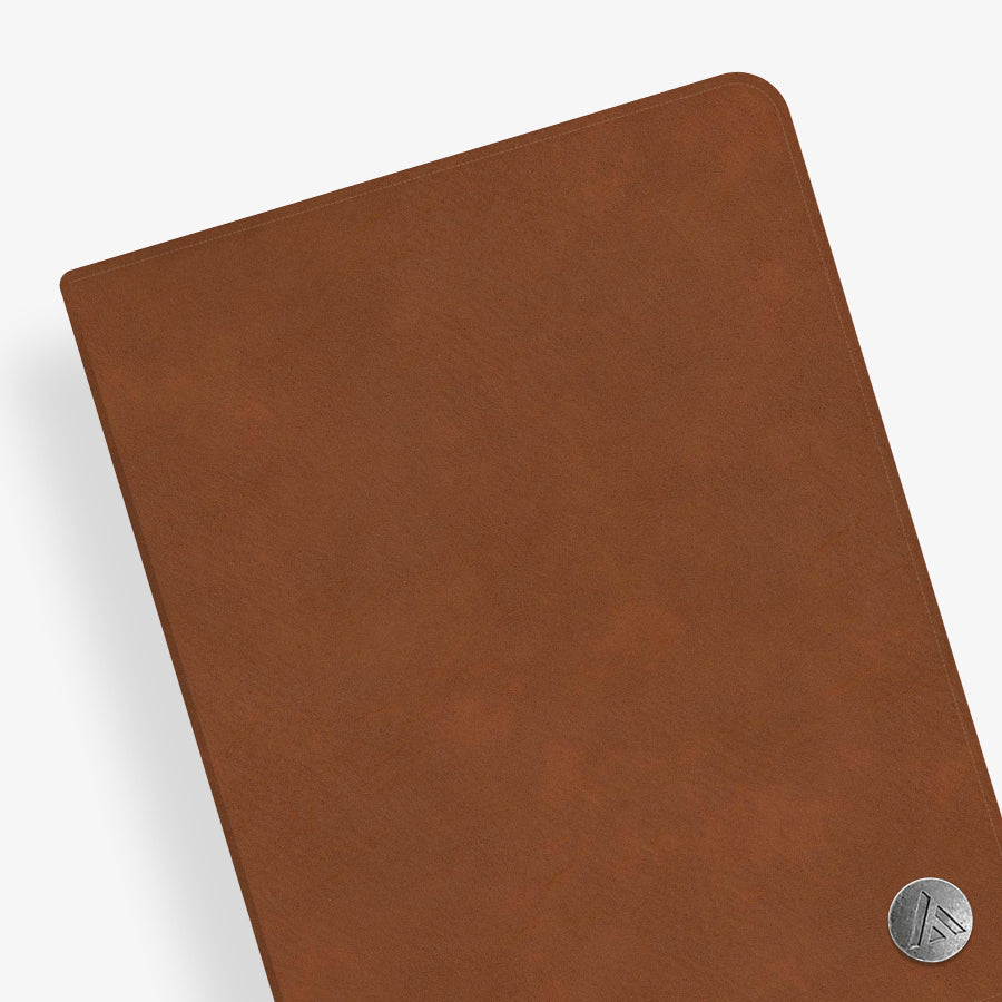 ASMBLD 2026 Monthly Notes 7x9 Planner + Refillable Tan Faux Leather Portfolio