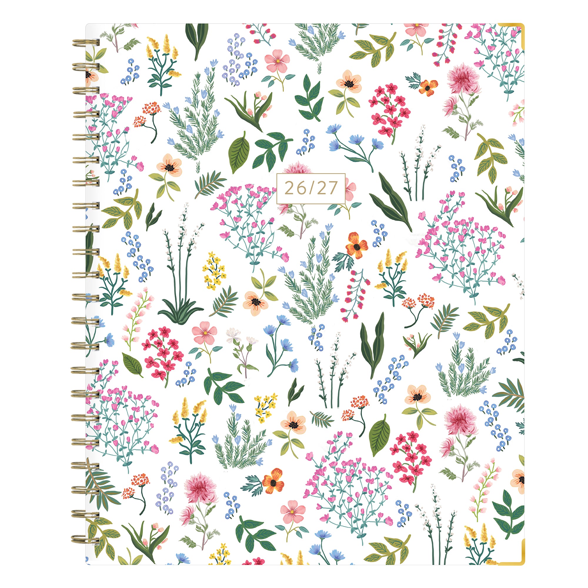 Planner with floral design on a white background