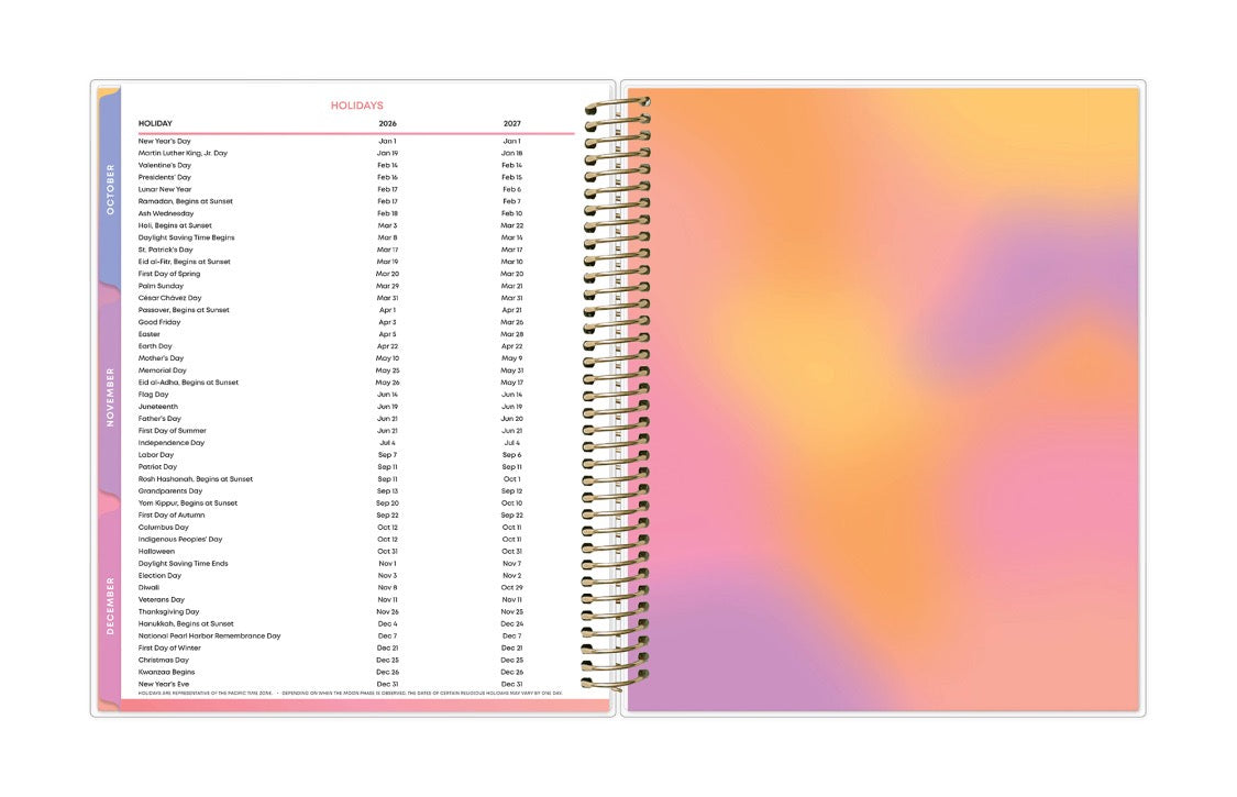 list of holidays for 2026 and 2027