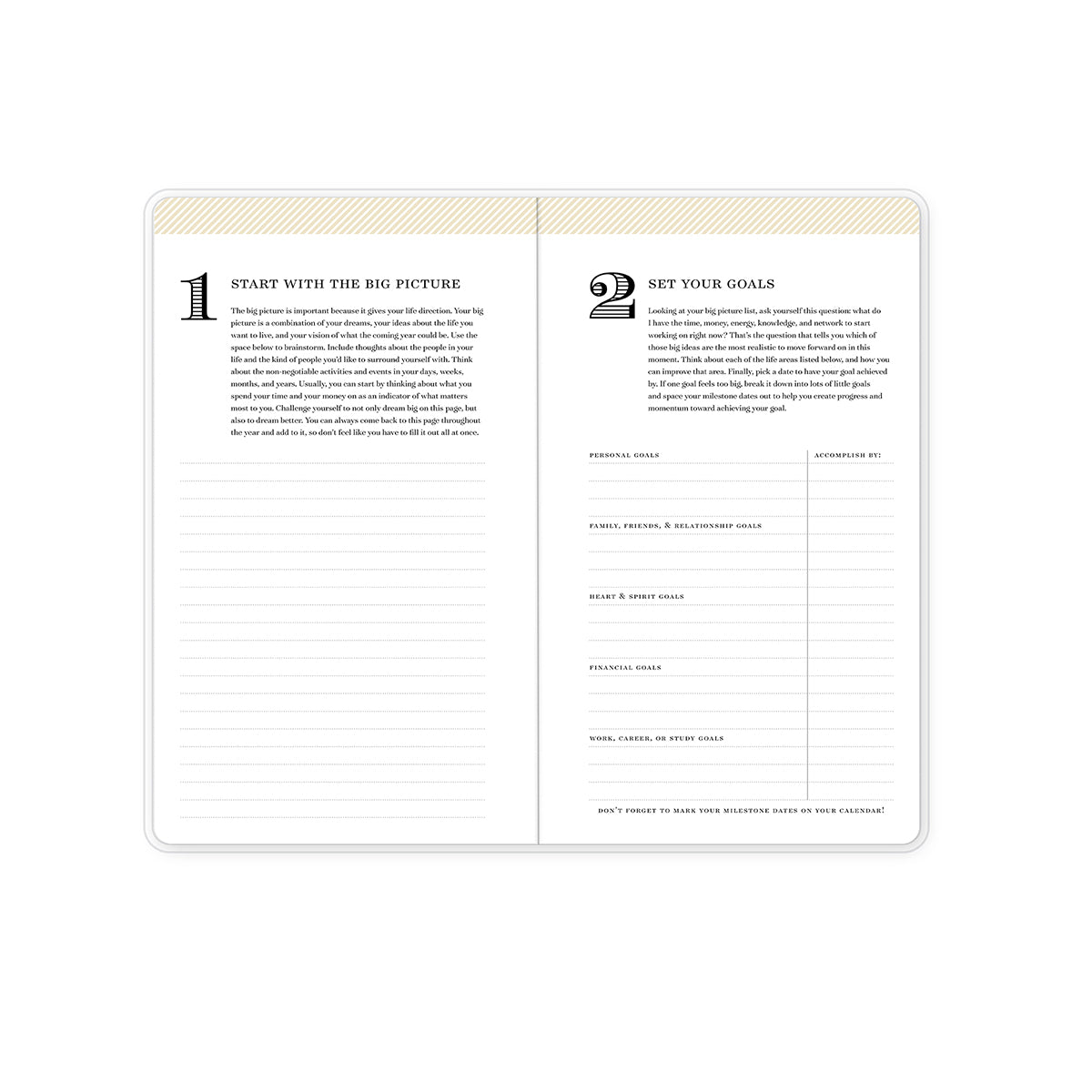 instructions on how to use your planner steps 1 and 2