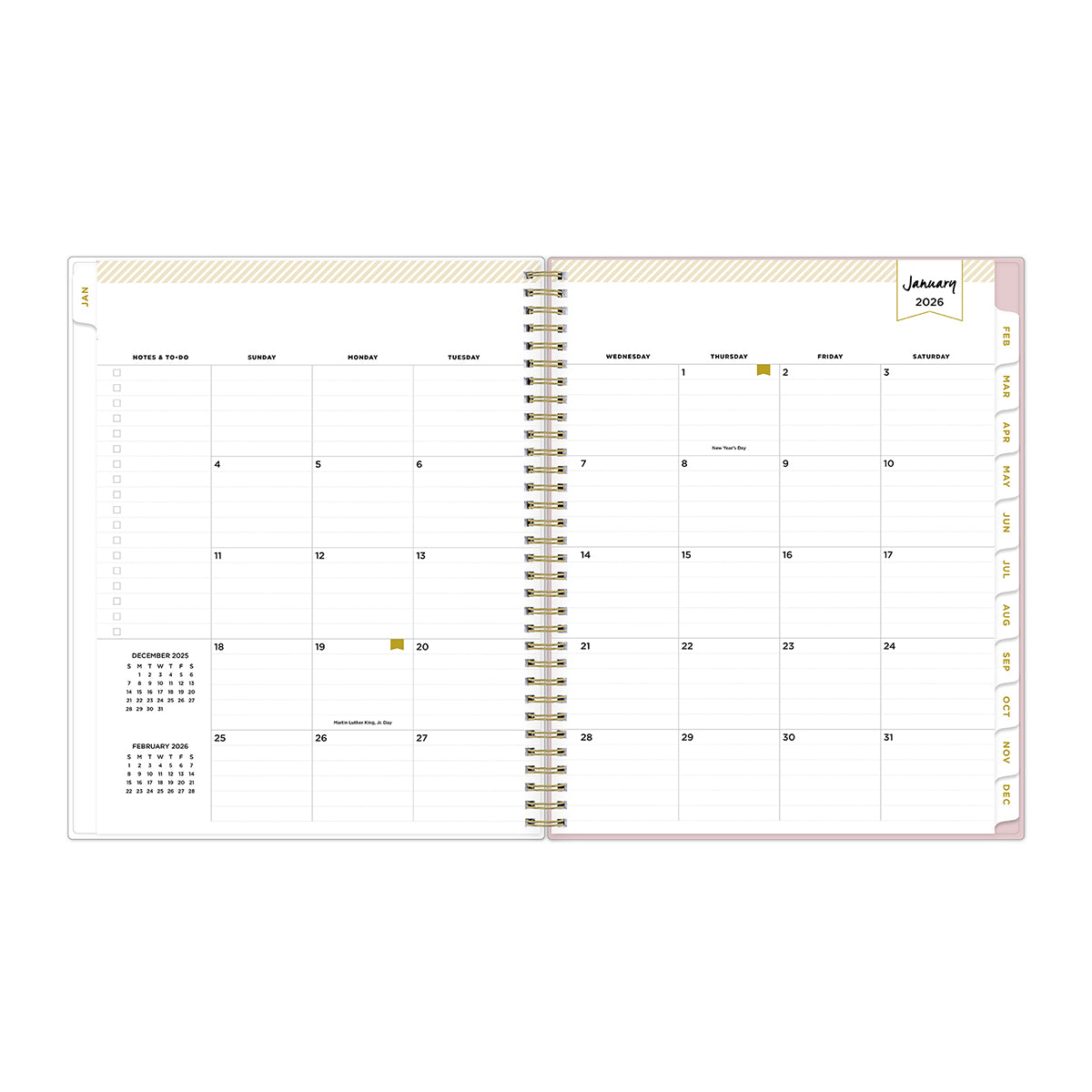 Ashley Cottage 2026 Weekly Monthly 8.5x11 Day Designer for Blue Sky