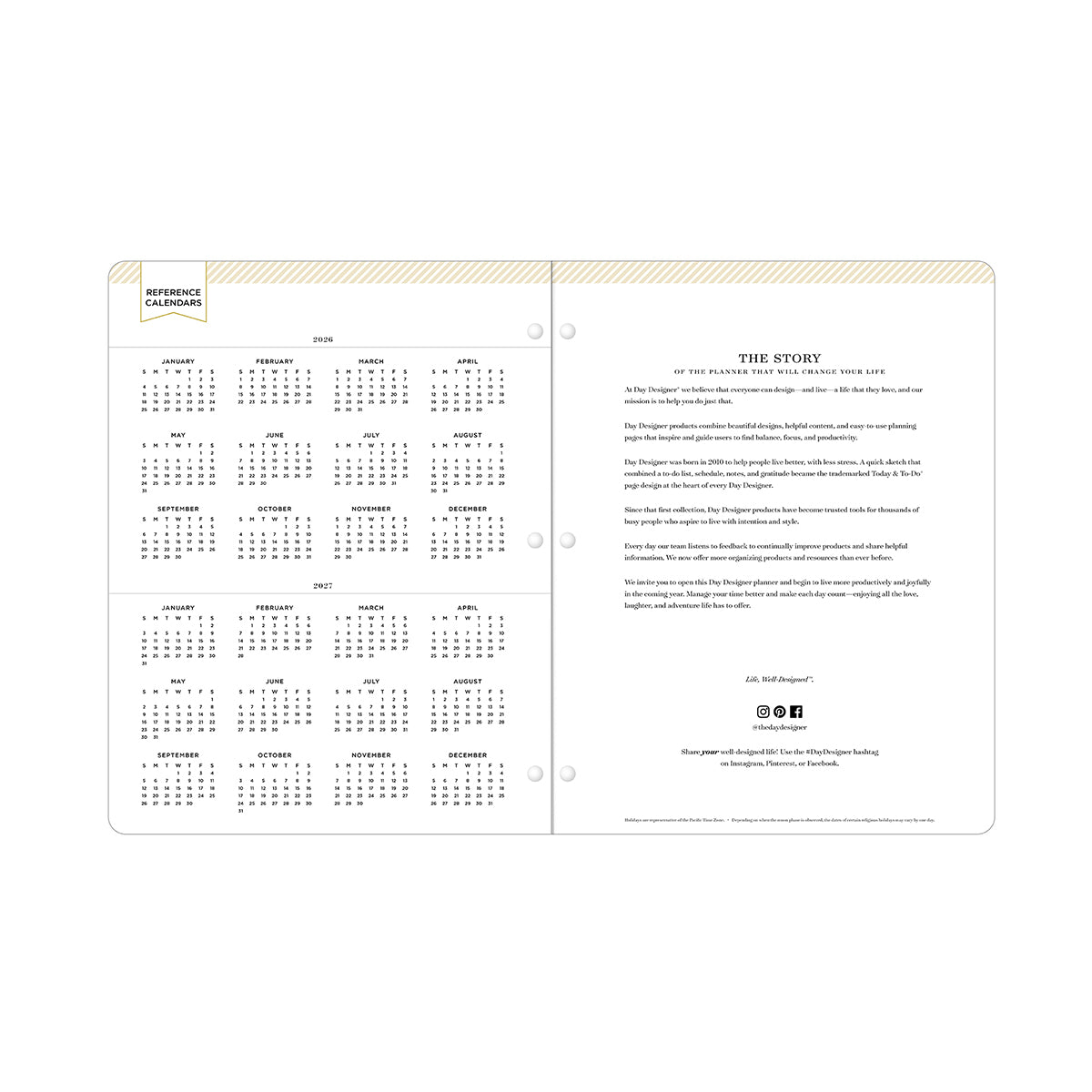 2026 and 2027 reference calendar