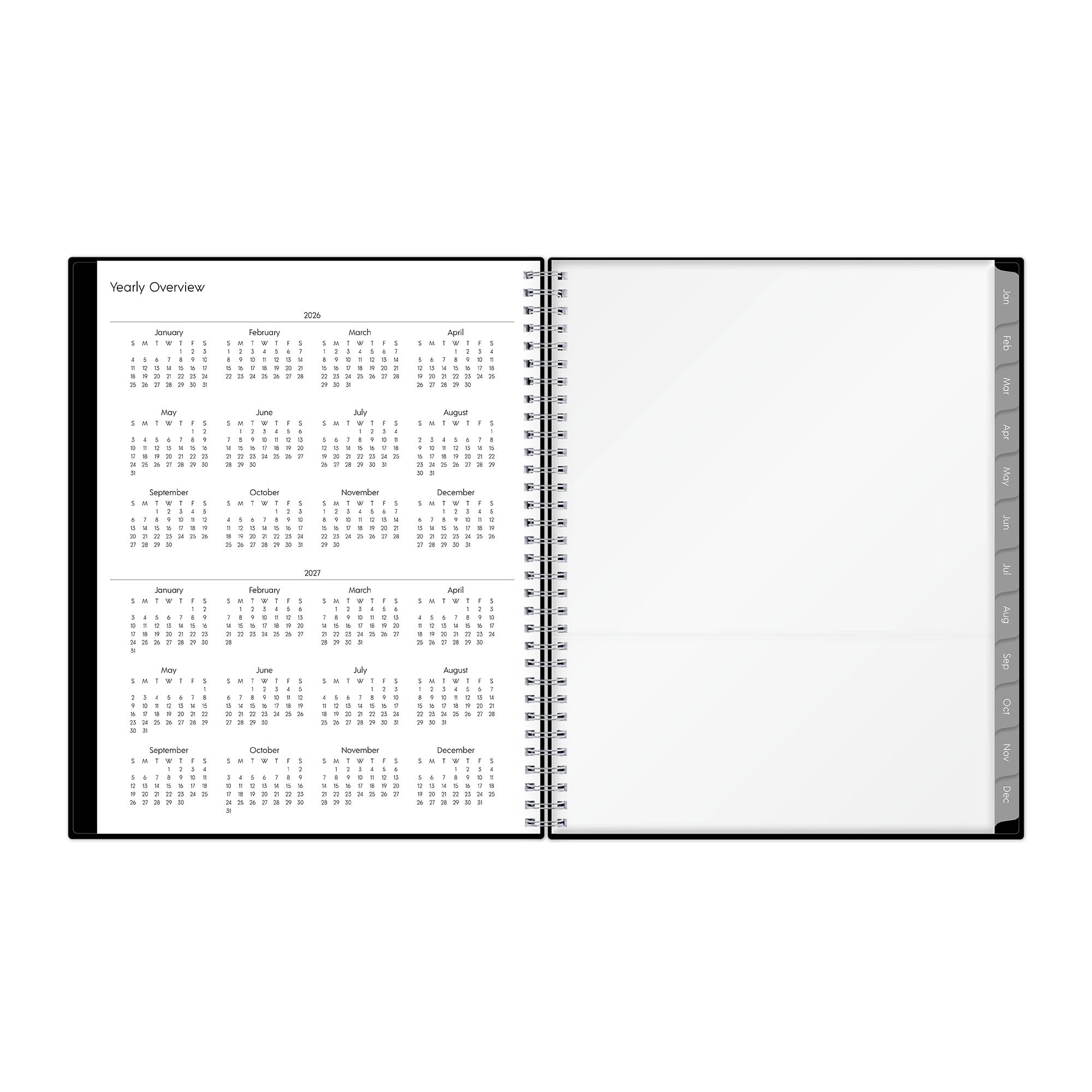2026 and 2027 yearly overview and storage pocket