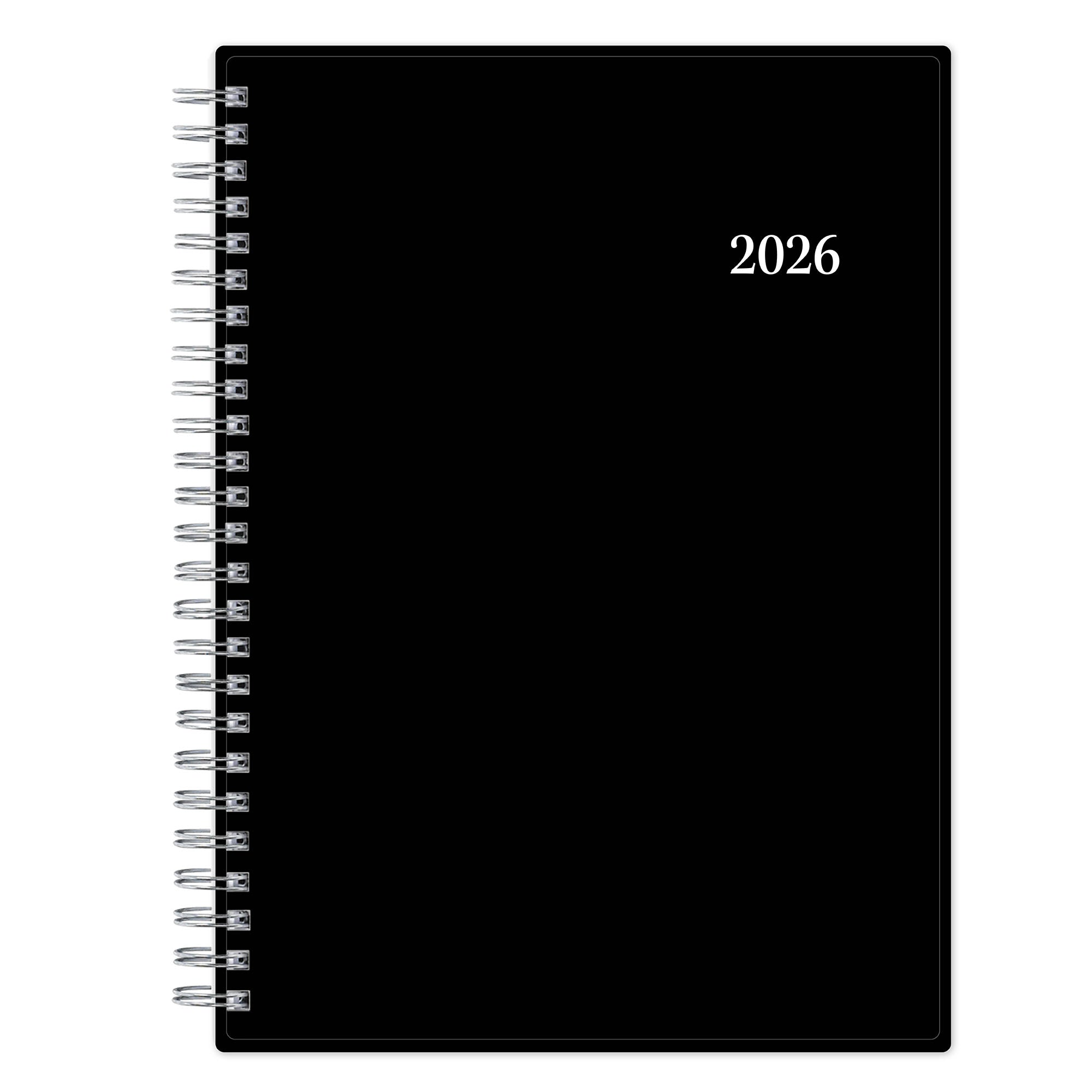 2026 planner featuring black cover in 5.875x8.625 planner notes format