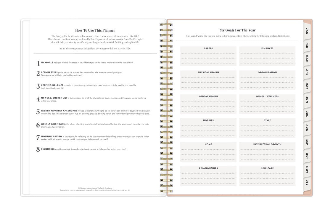 goals for the year worksheet and instructions on how to use goals planner