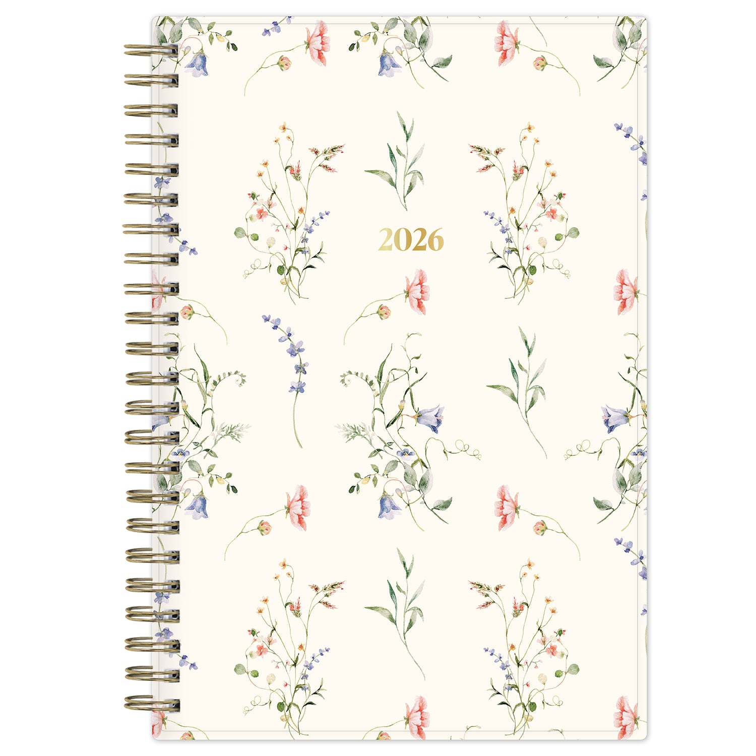floral cover with white background on both front and back for this 2026 planner