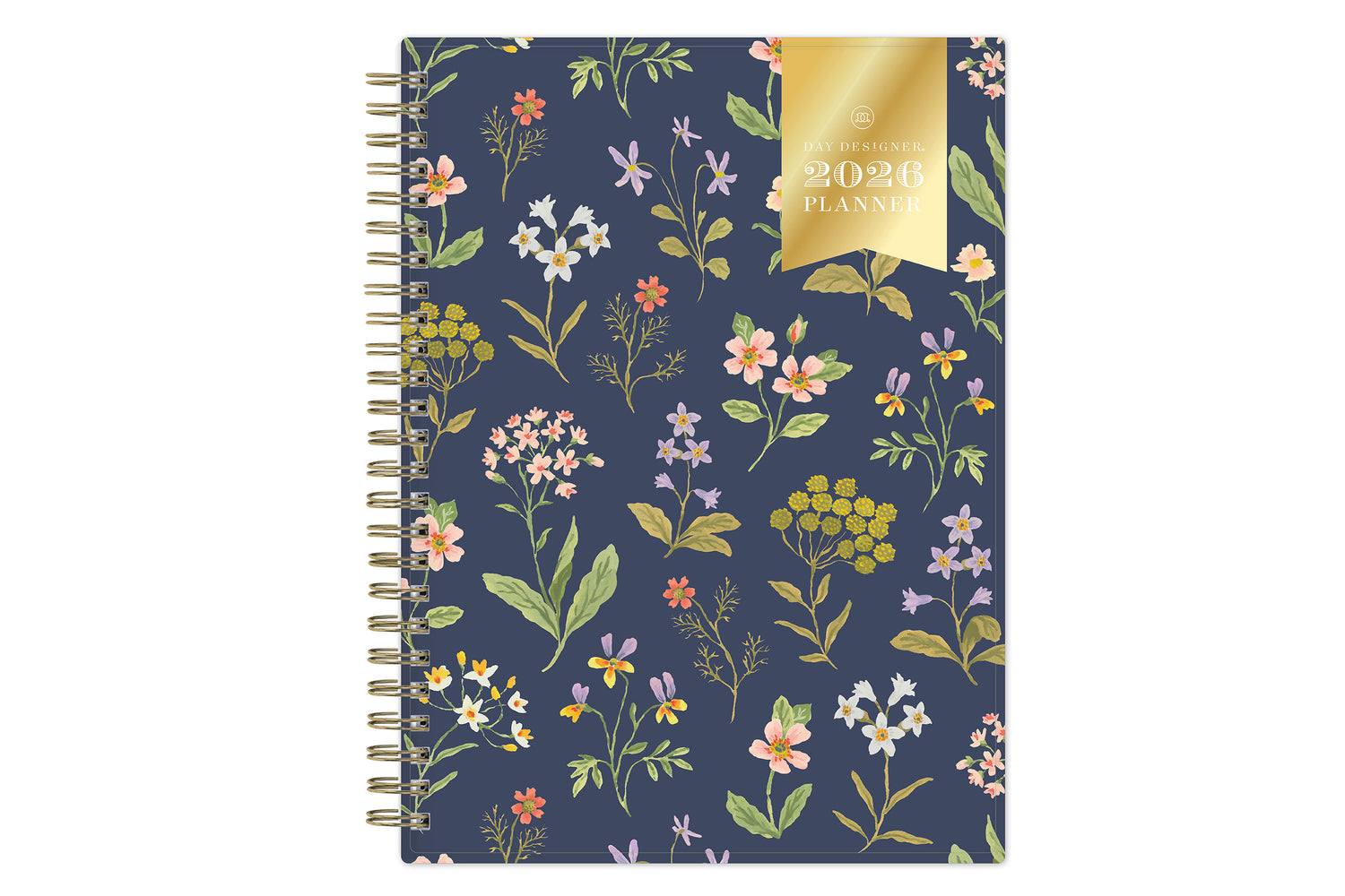 2026 planner weekly monthly planner notes with floral and navy background