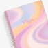 wavy swirl pink orange yellow front cover in 8.5x11 planner size