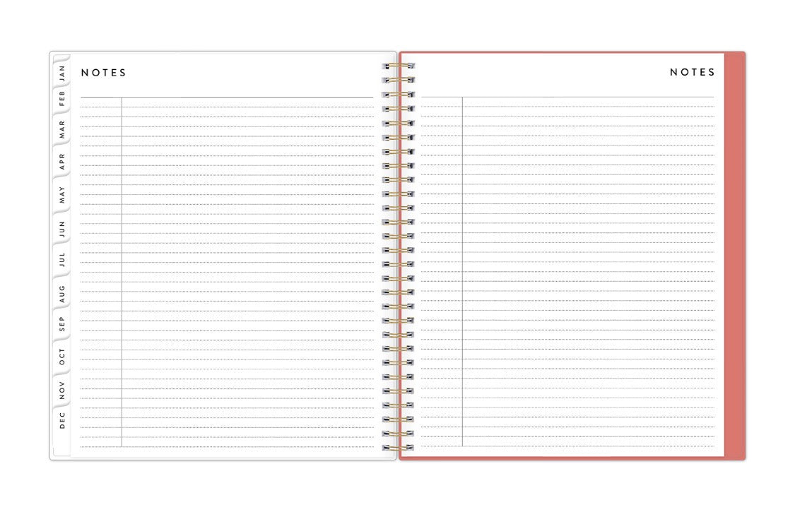 Open notebook showing two pages labeled &