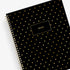 black background with gold hearts on both front and back covers of this 2026 planner