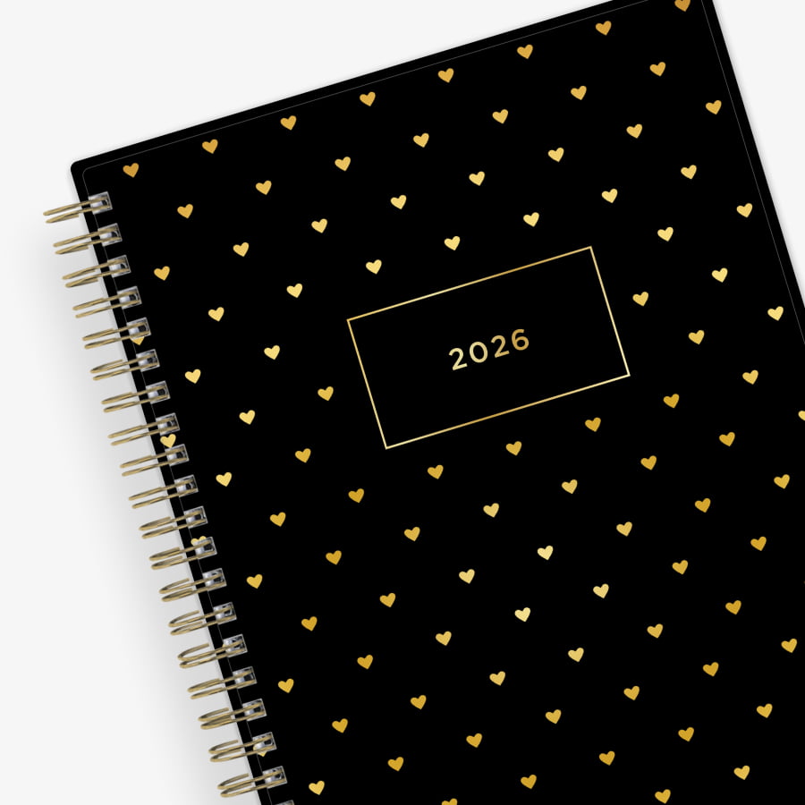 Sweetheart Black 2026 Weekly Monthly 5.875x8.625 Planner Notes - Ashley G