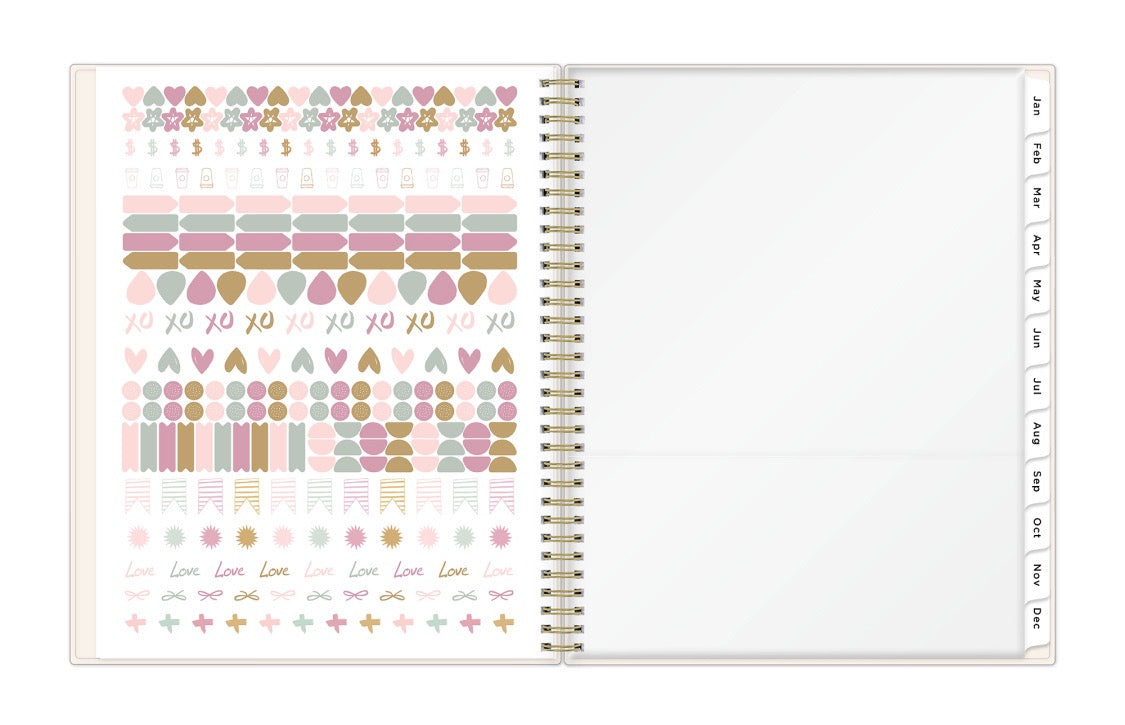 storage pocket included and sticker sheet on this planner