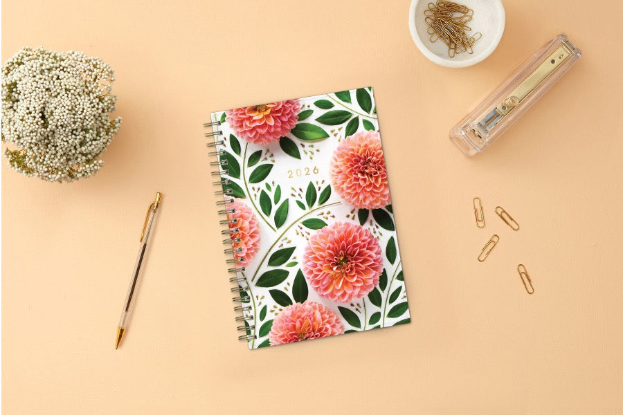 Floral design notebook with &