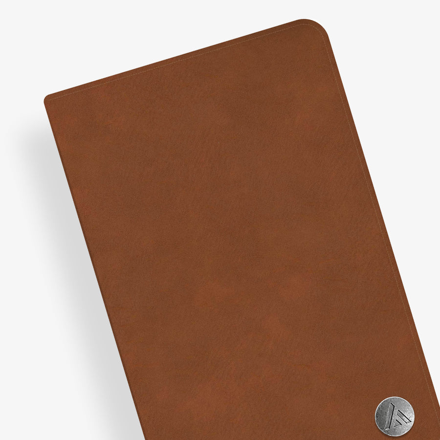 faux leather weekly monthly planner 2026 tan
