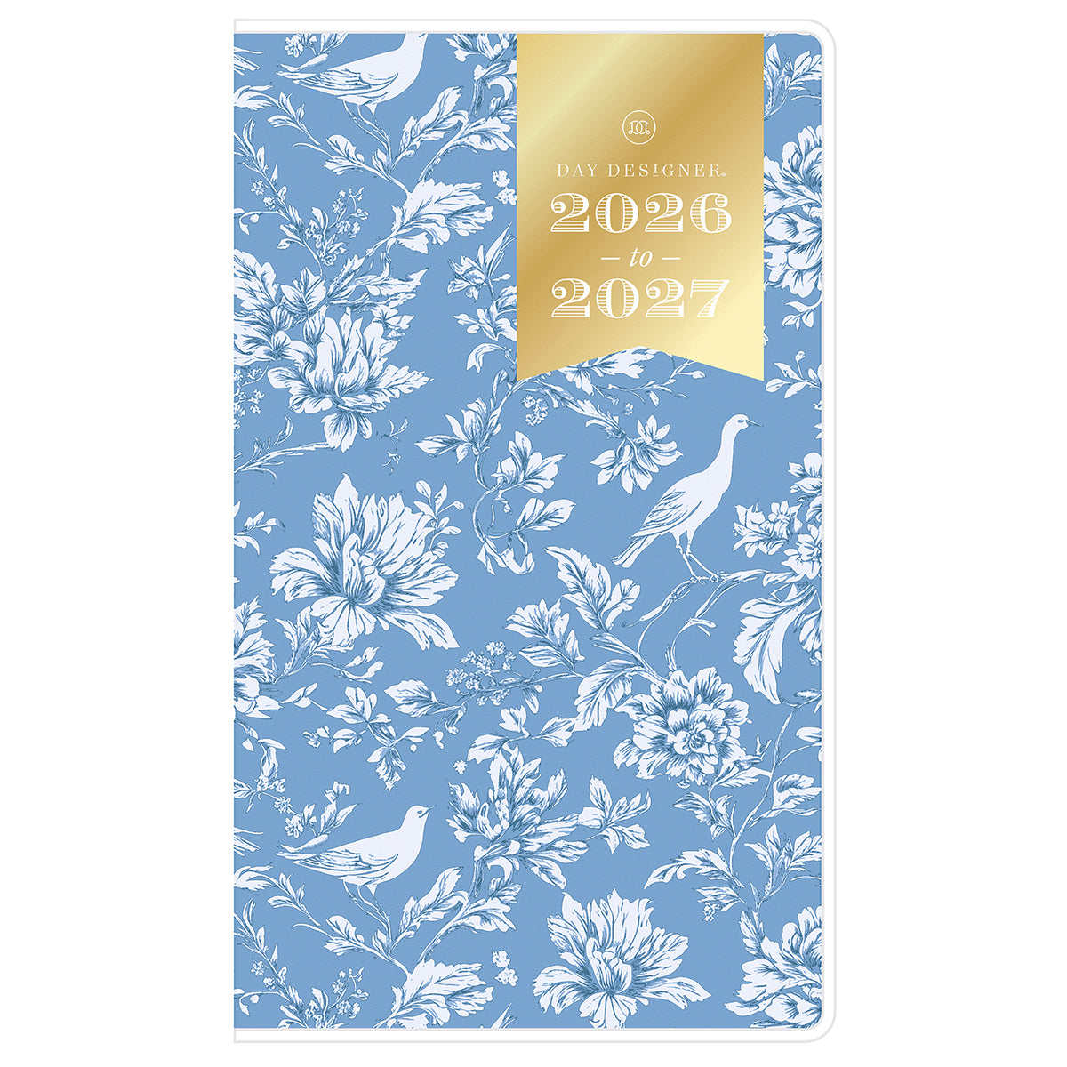 floral front cover with blue background
