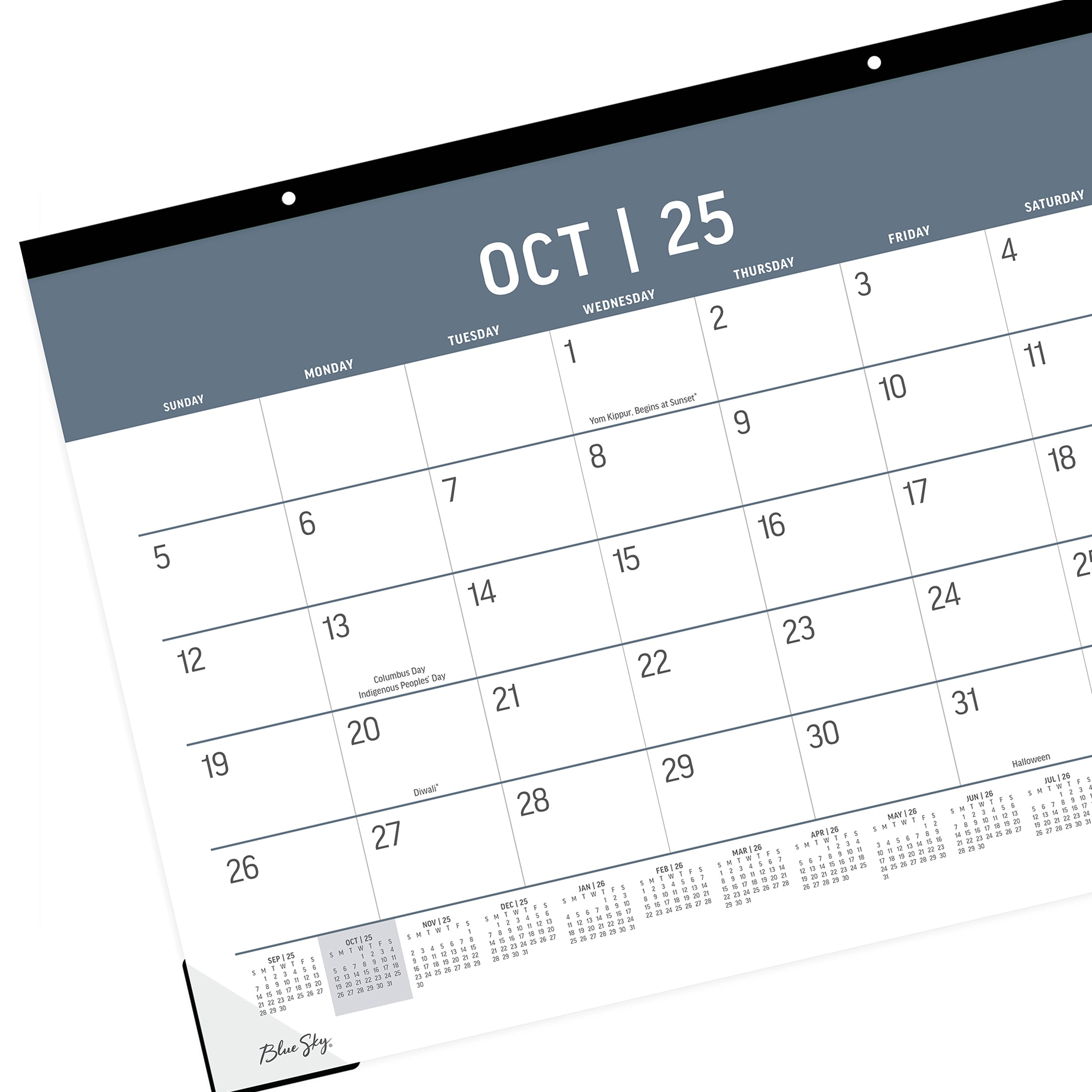 22 x 17 wall calendar for October 2025 - December 2026