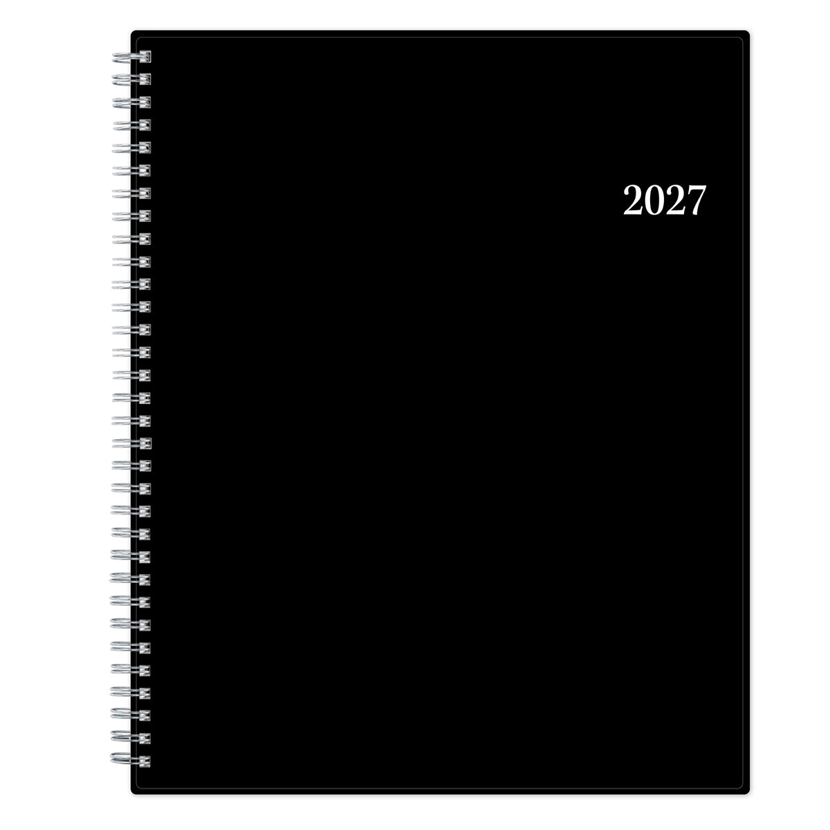 black weekly planner front cover