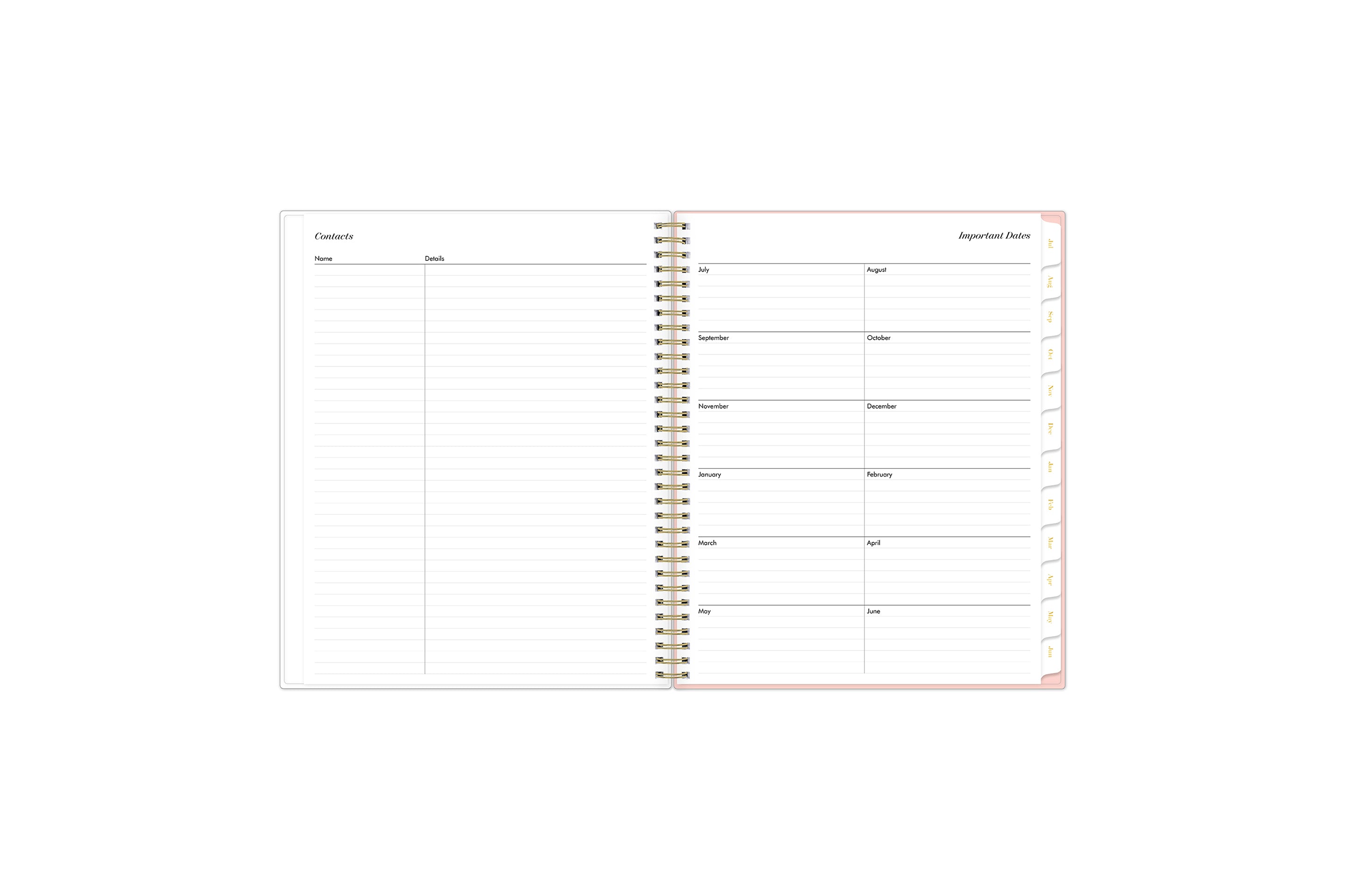 contact pages featuring name and important dates